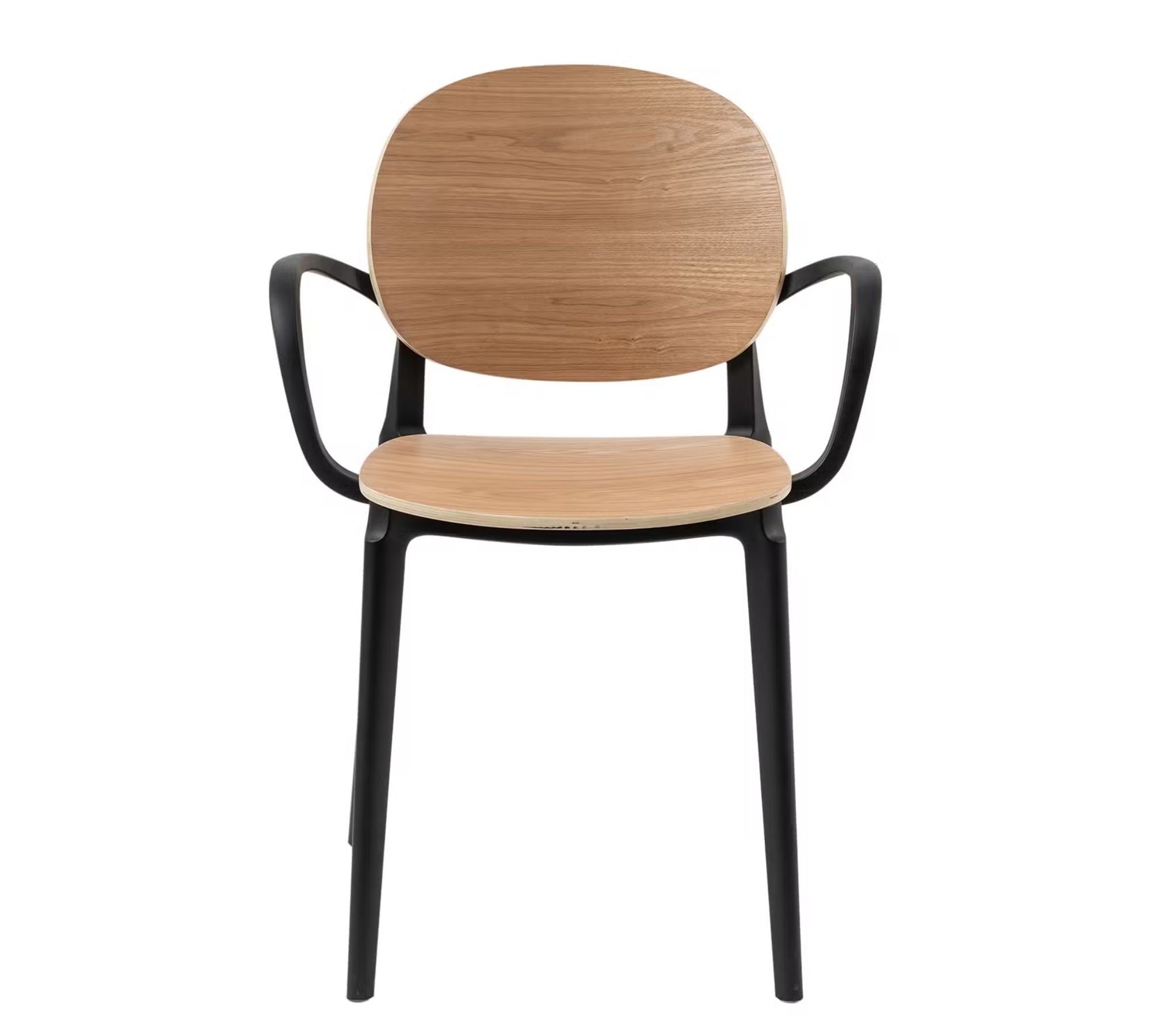 2x Armchair Plastic Brown