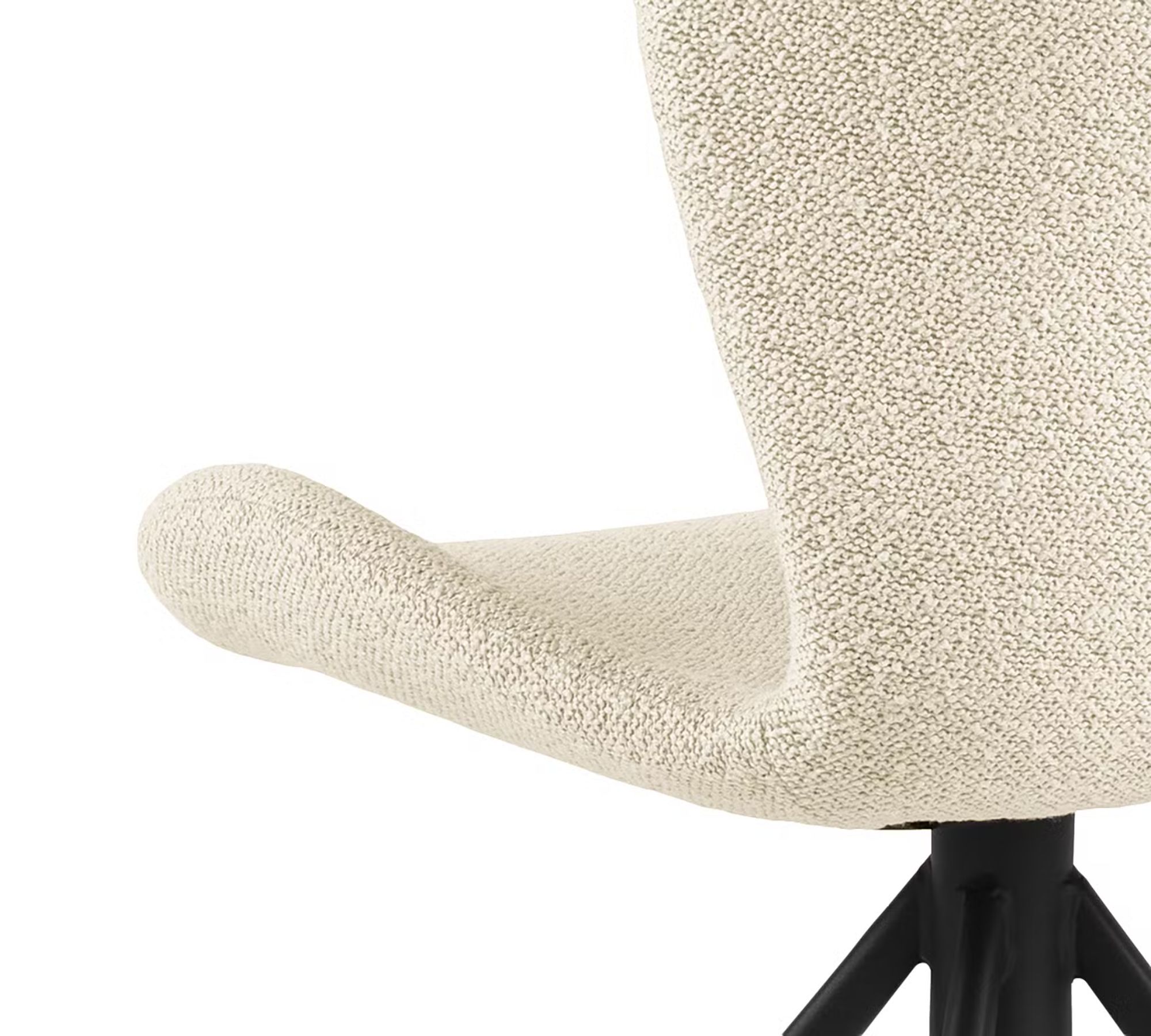 2x Swivel Armchair Bouclé Cream