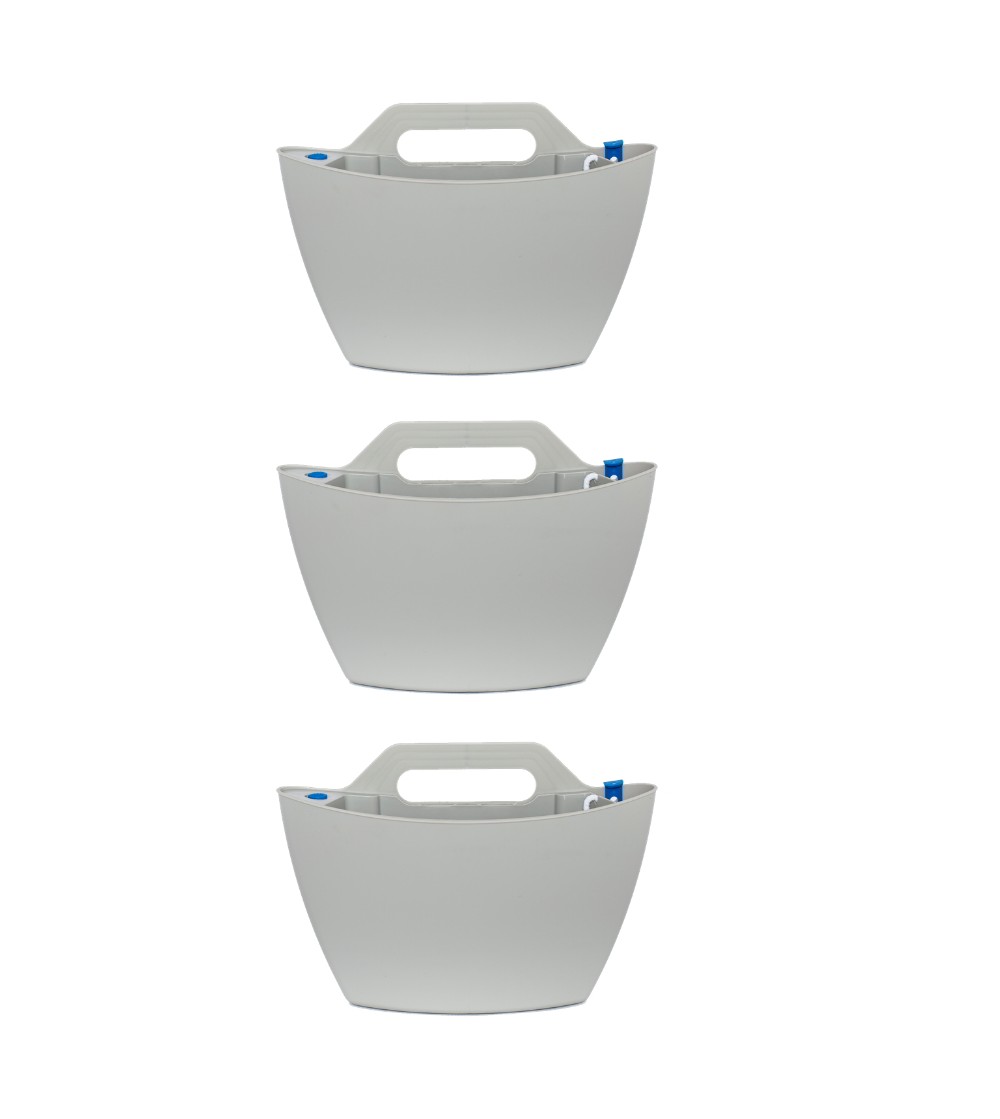 3x Vaso da parete con auto-irrigazione Grigio