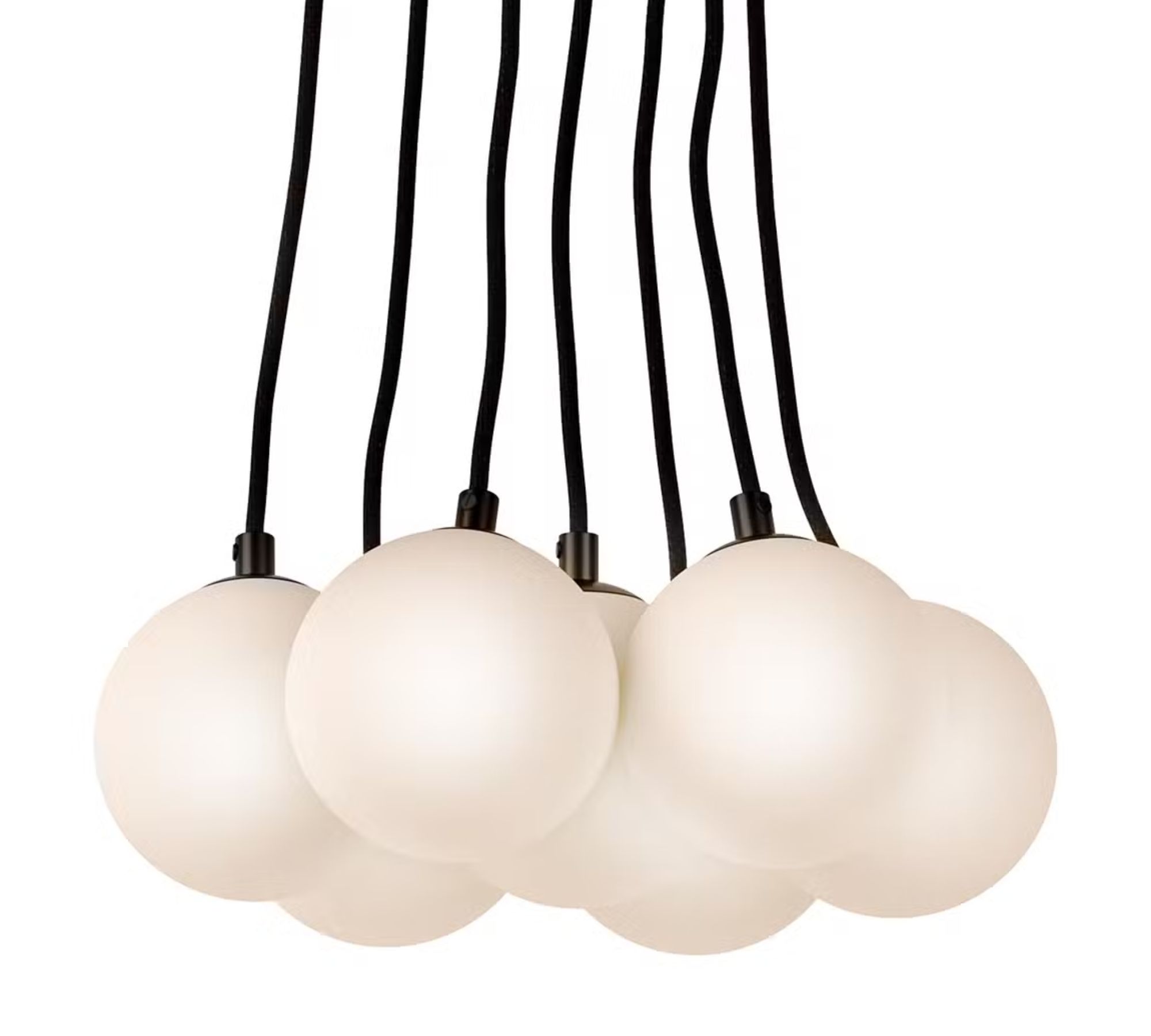 Pendant lamp 7-flame opal glass white