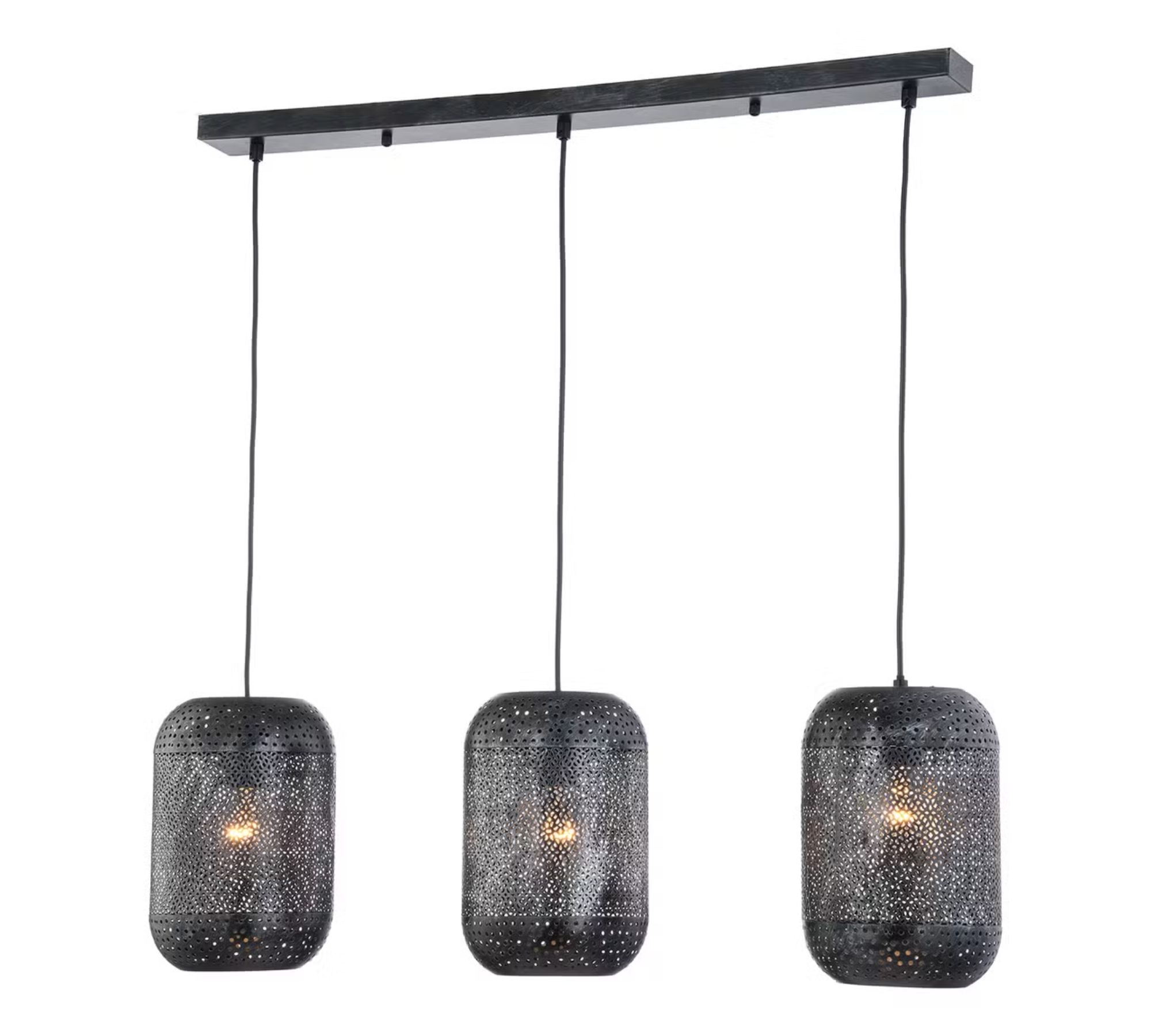 Pendant lamp 3-light iron black