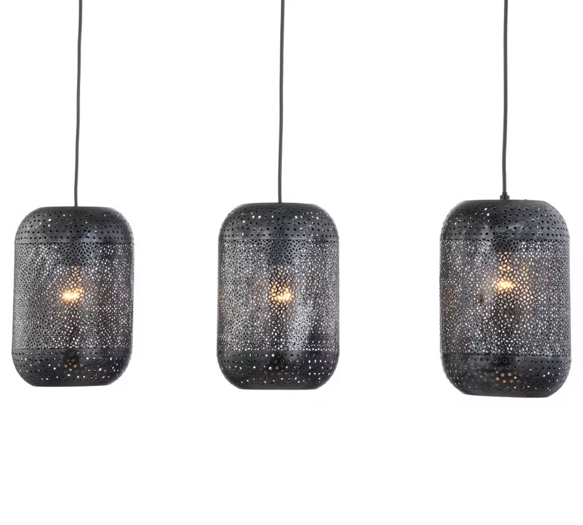 Pendant lamp 3-light iron black