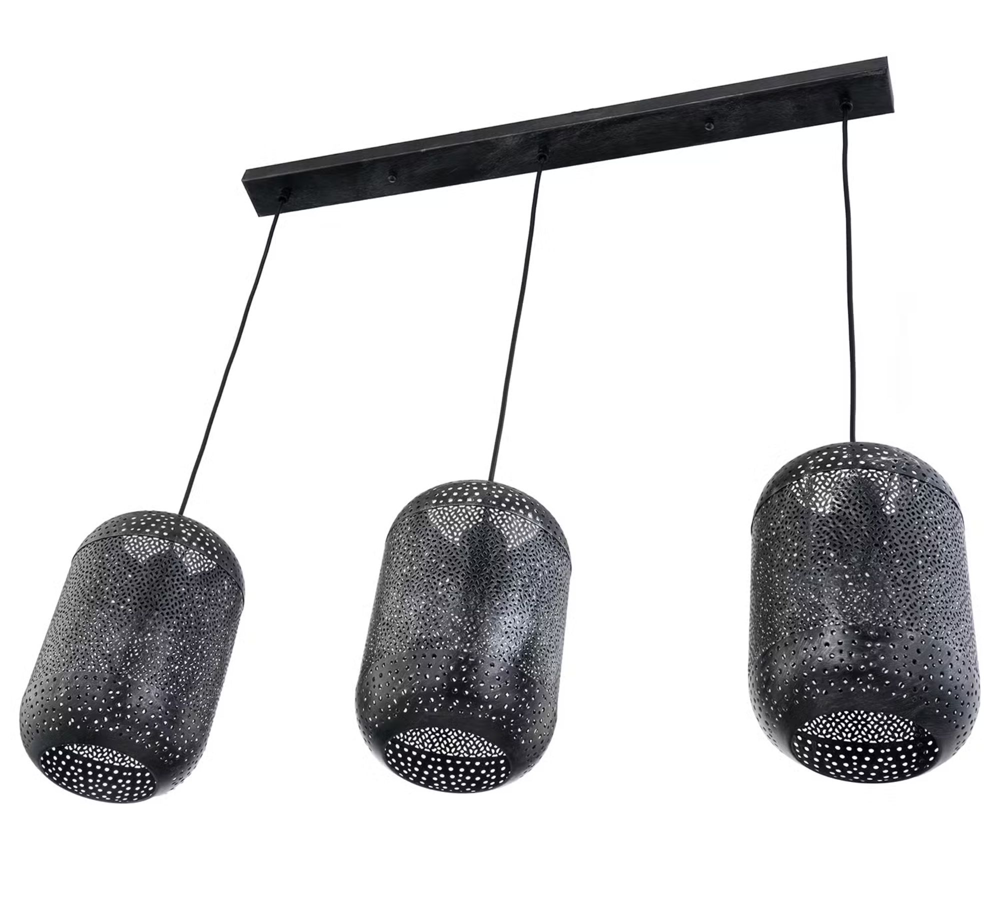 Pendant lamp 3-light iron black