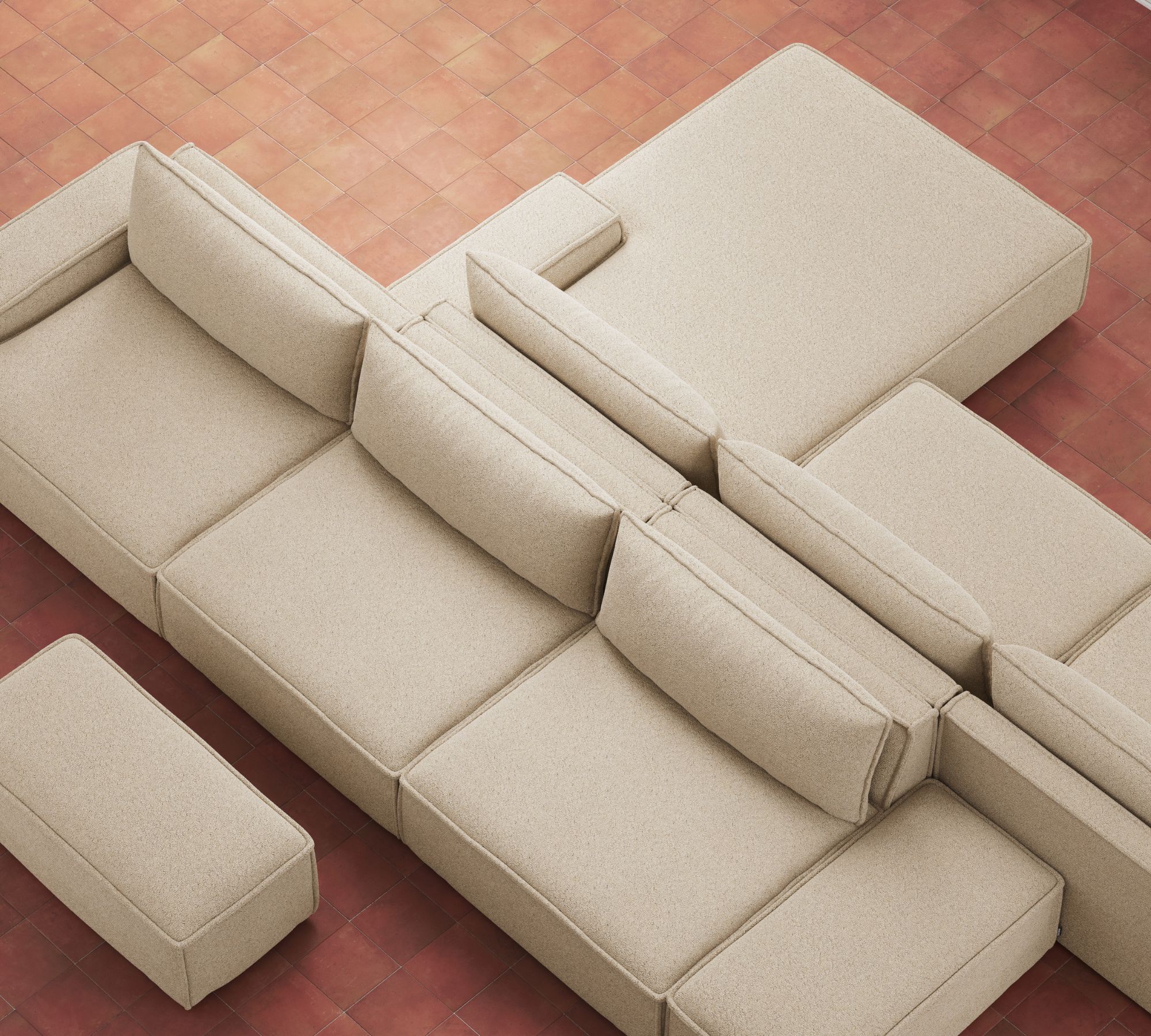 Daphne 1-seater chaise lounge left Pasha Dune