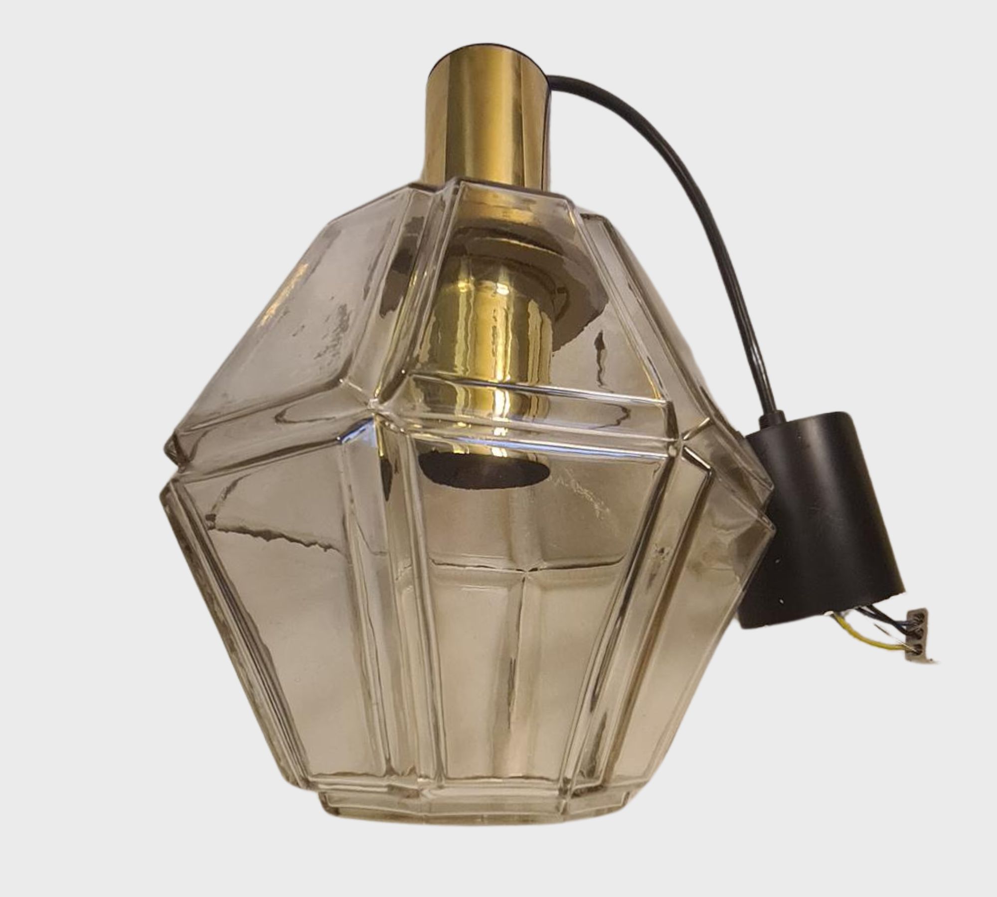 Vintage P167 4287 Pendant Lamp Brass Glass Gold