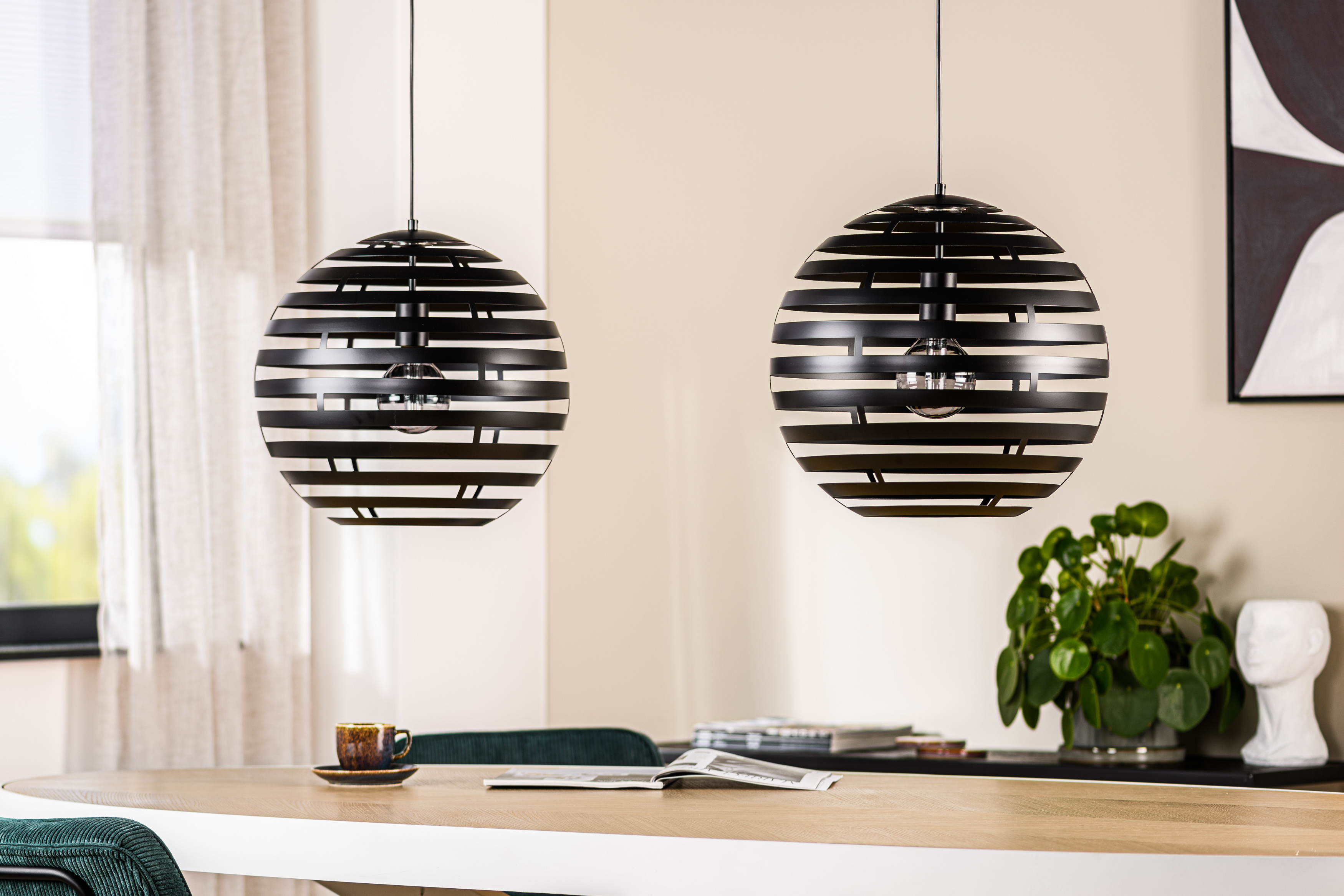 Pendant lamp Metal Black