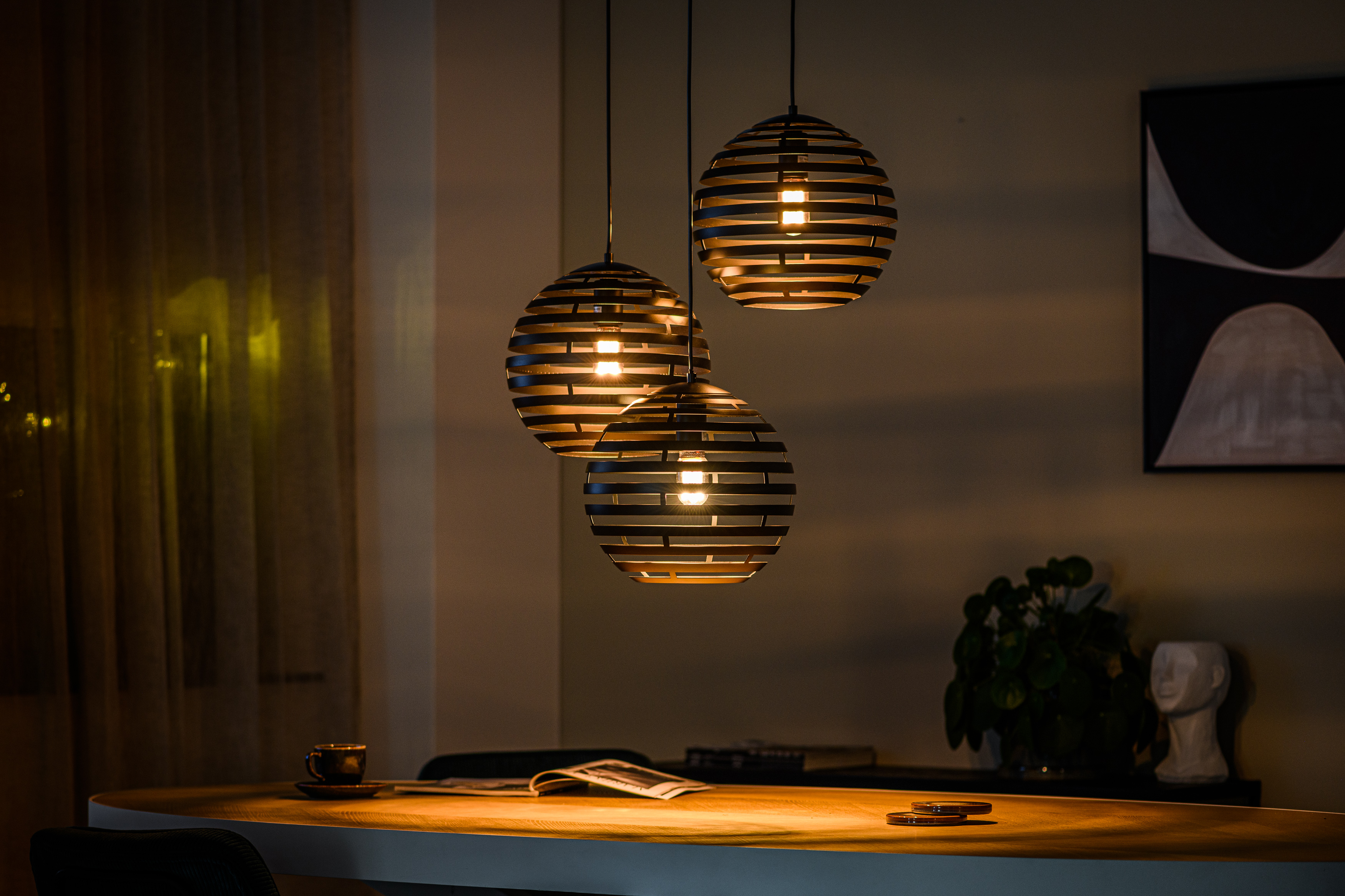Pendant lamp Metal Black