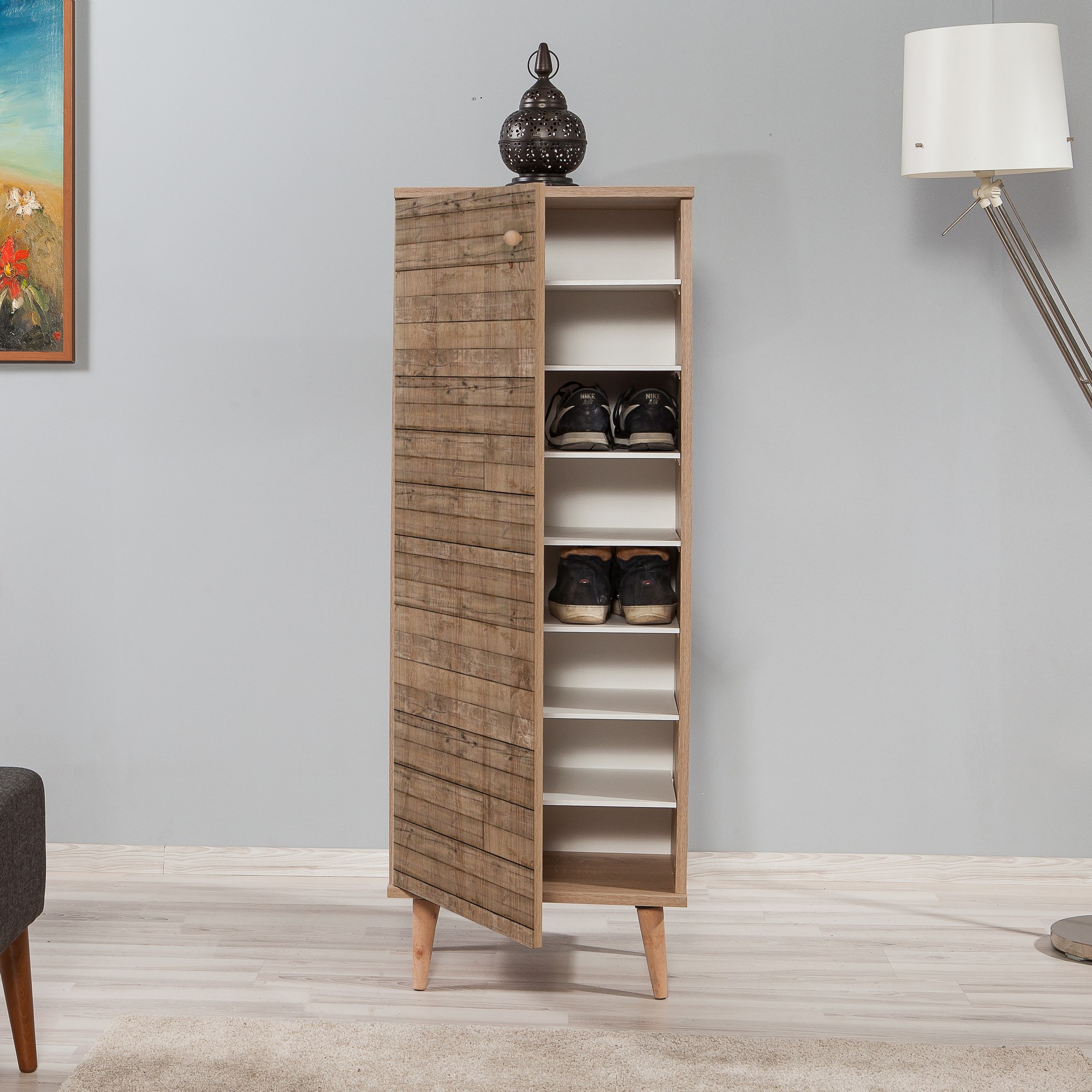 Filinta Schuhschrank Holzfurnier Sonoma Eichebraun