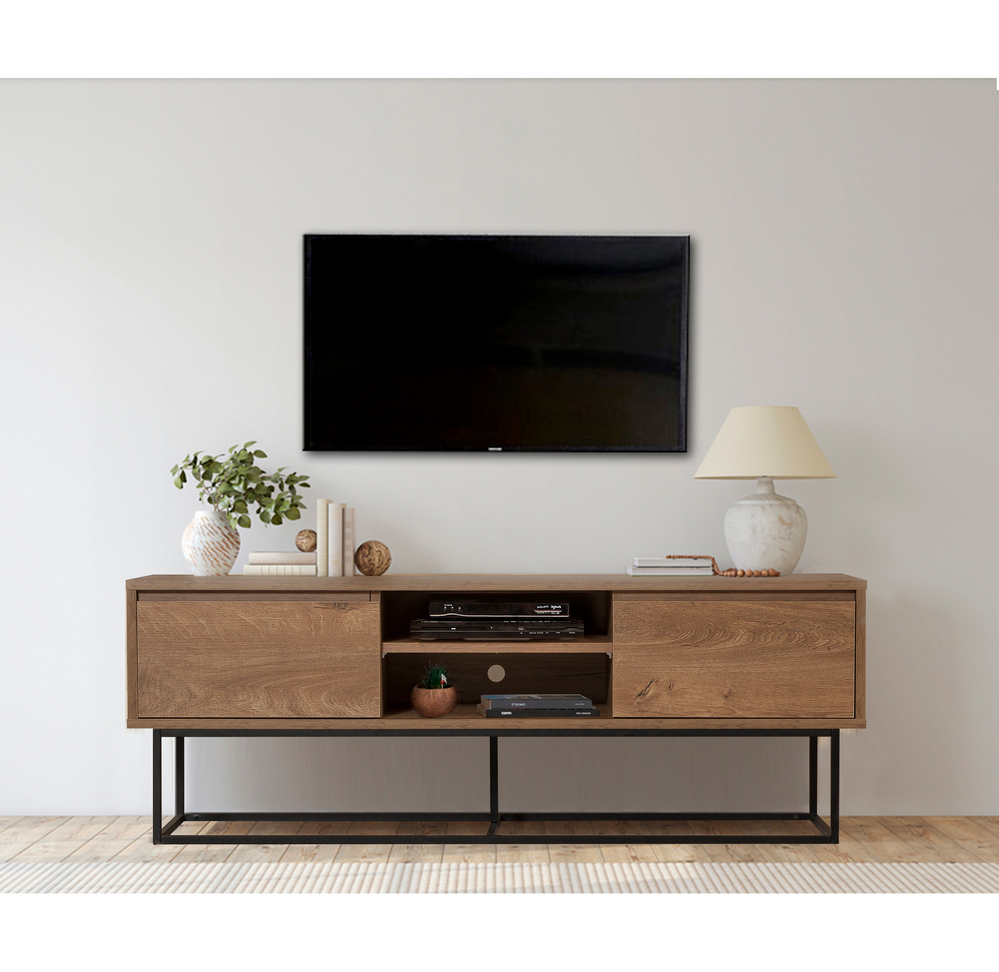 Rodez 140 Lowboard Black Wood Veneer