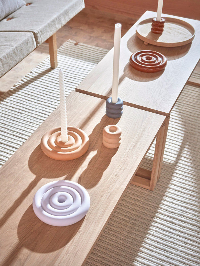 Savi Candlestick Marble Beige