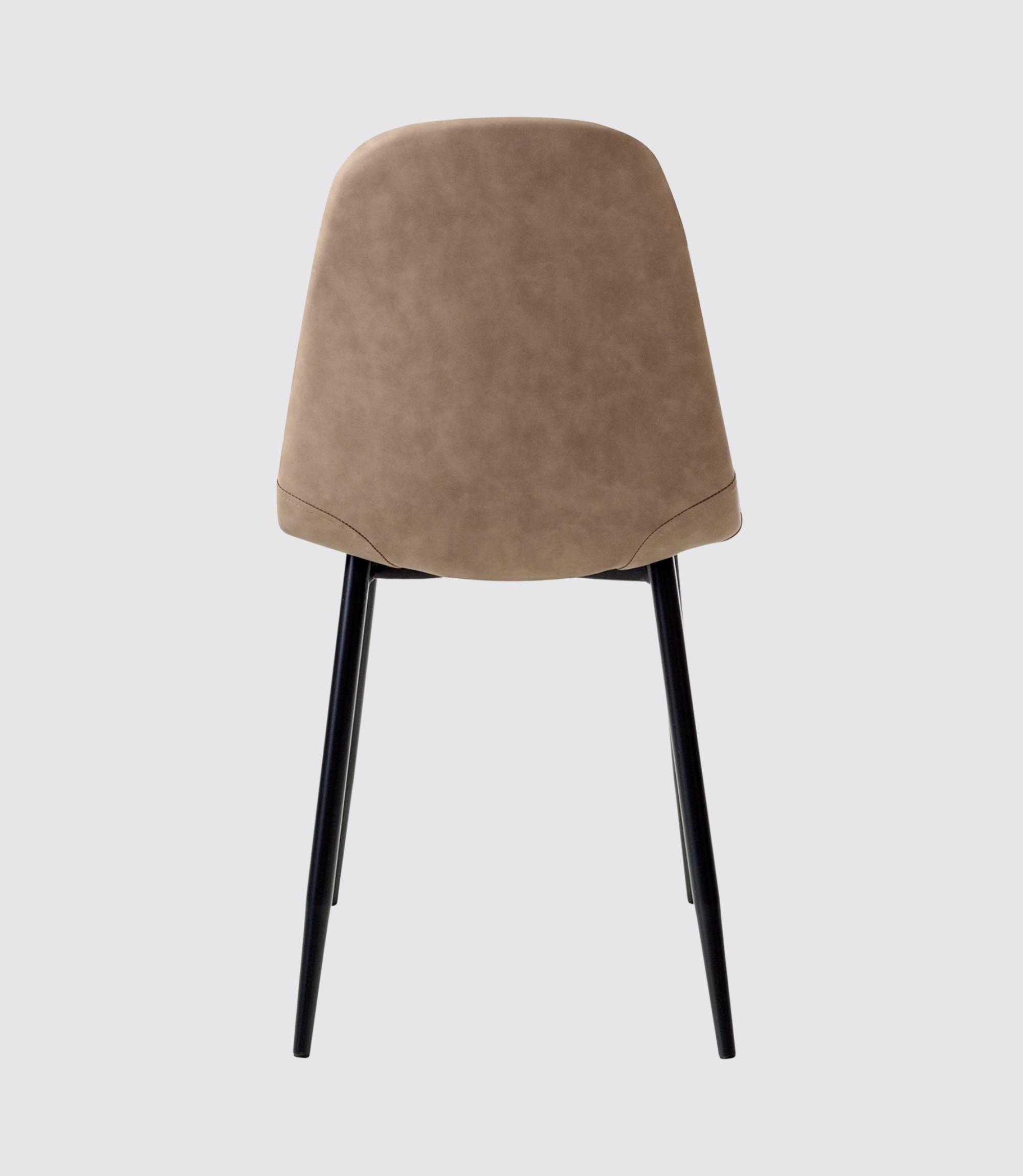 2x Upholstered chair with slender legs faux leather brown