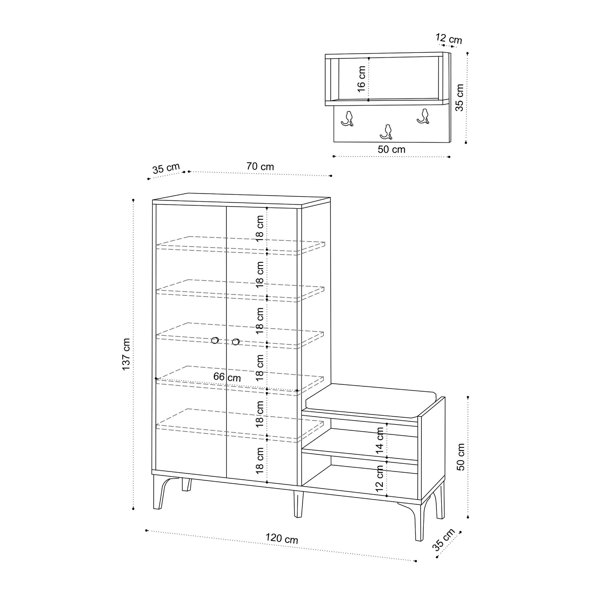 Shoe cabinet wood veneer