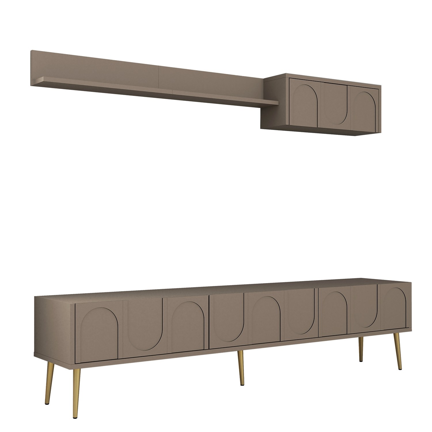 Lyon 2 TV cabinet wood veneer Atlas Gold
