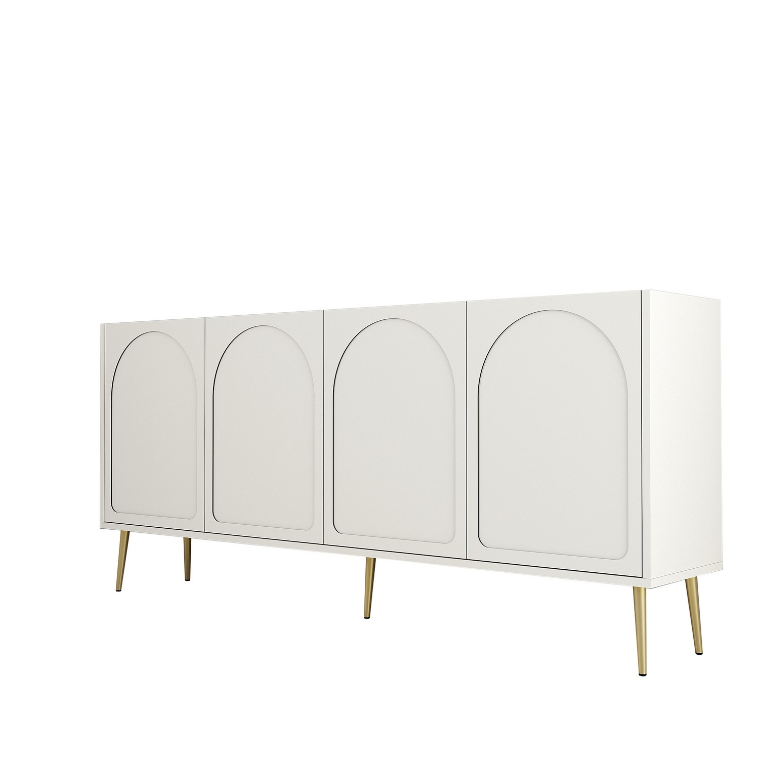 Lyon 80 Console Walnut Cream Gold