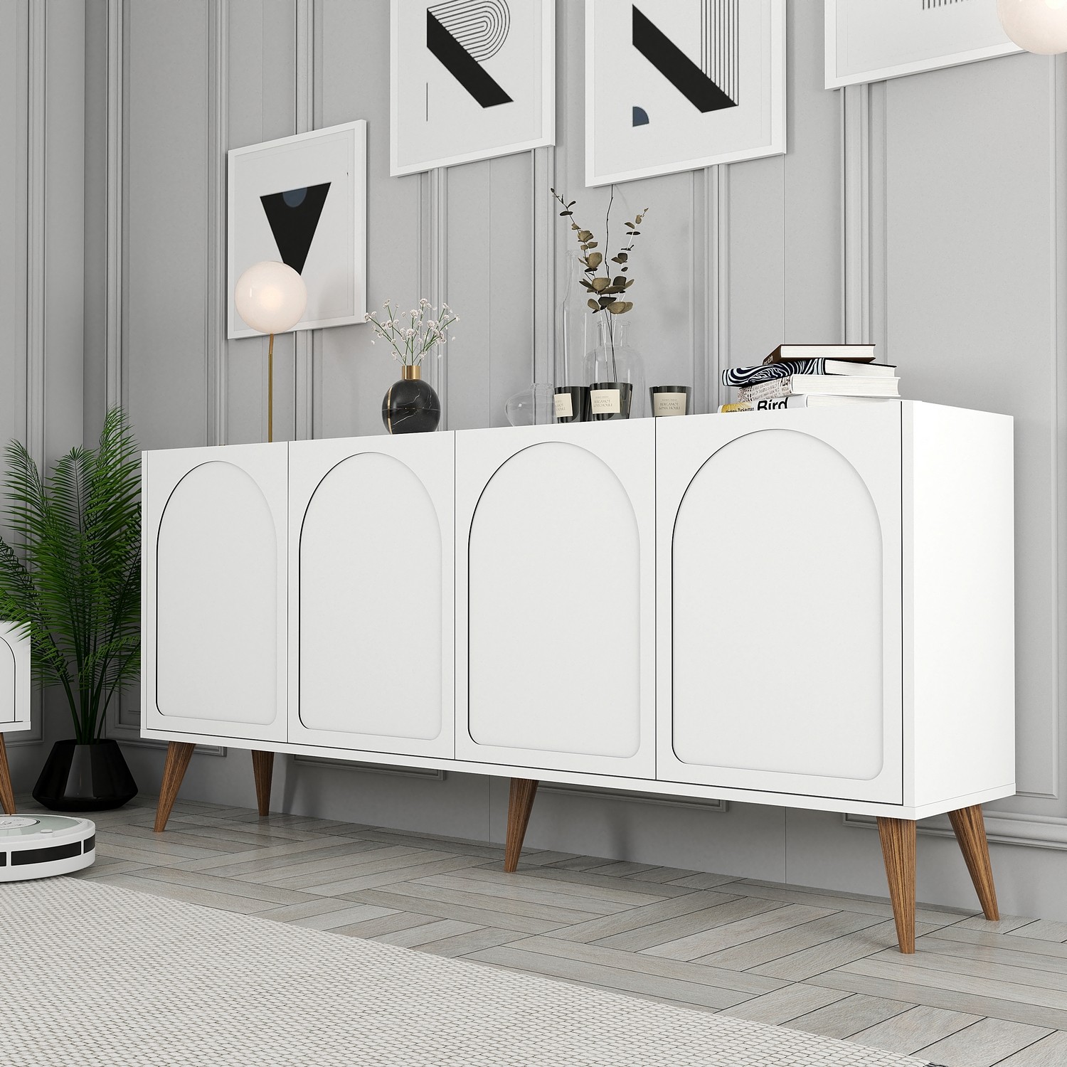 Lyon 81 Console White wood veneer