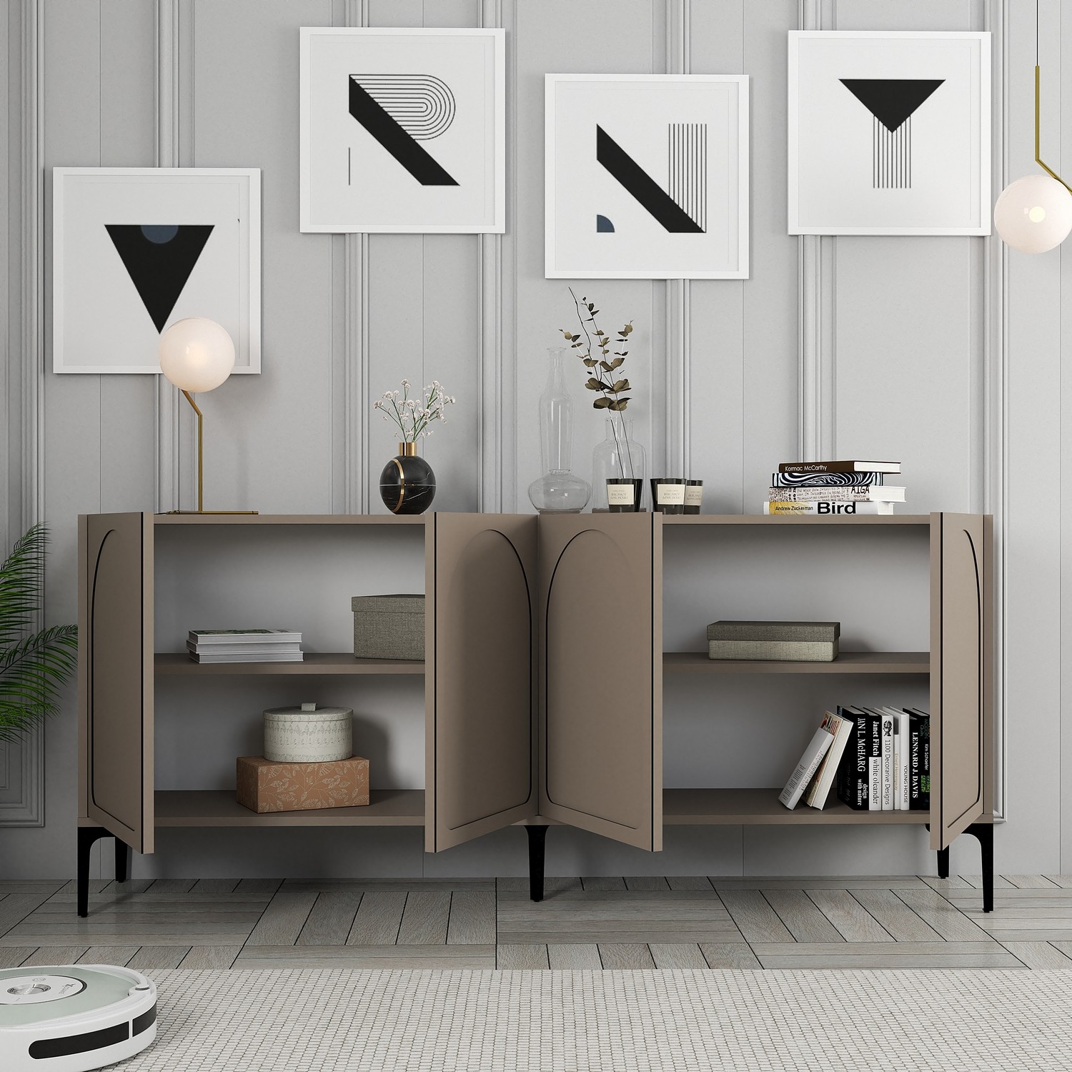 Lyon 79 Console Wood veneer Atlas Black