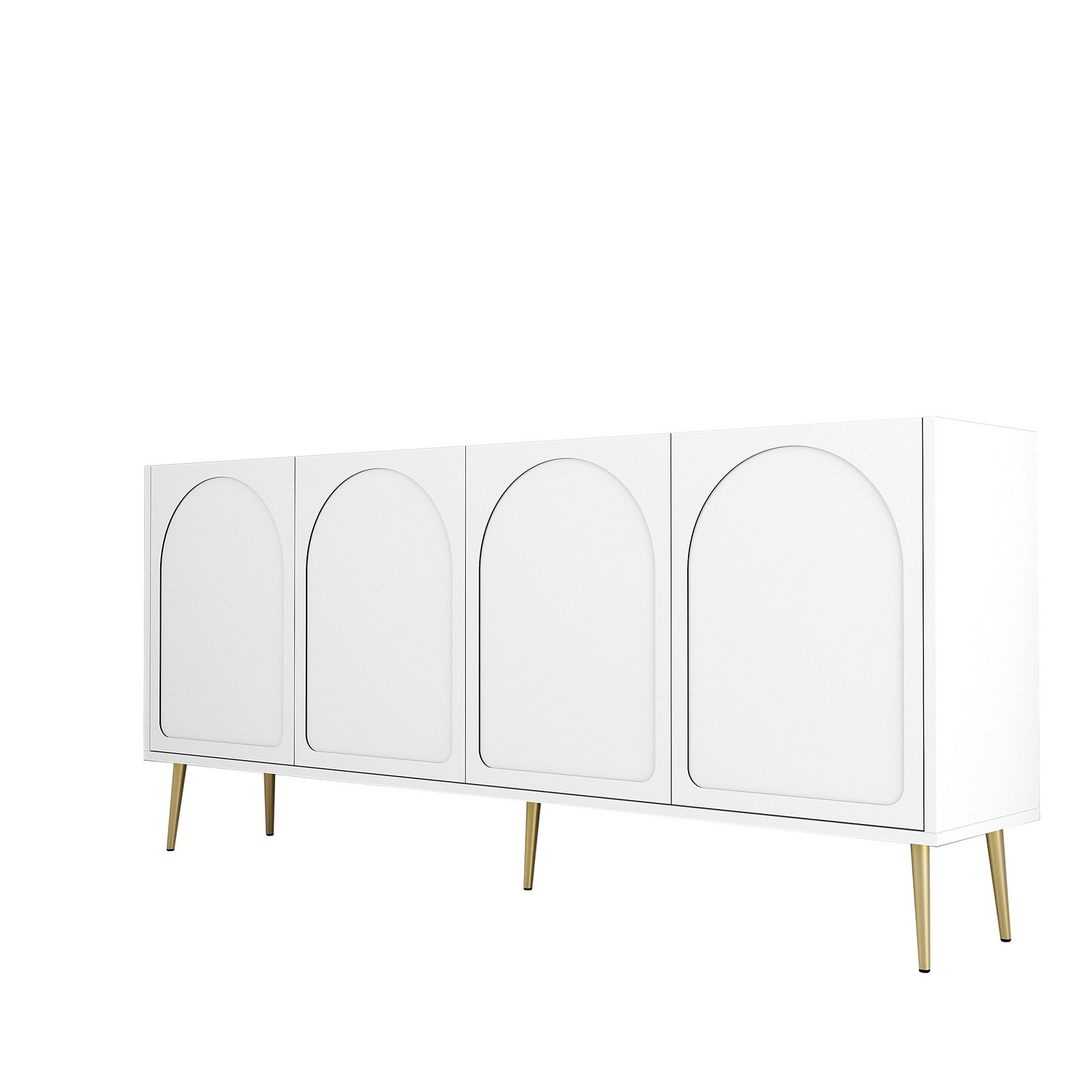 Lyon 80 Console White Gold Wood Veneer
