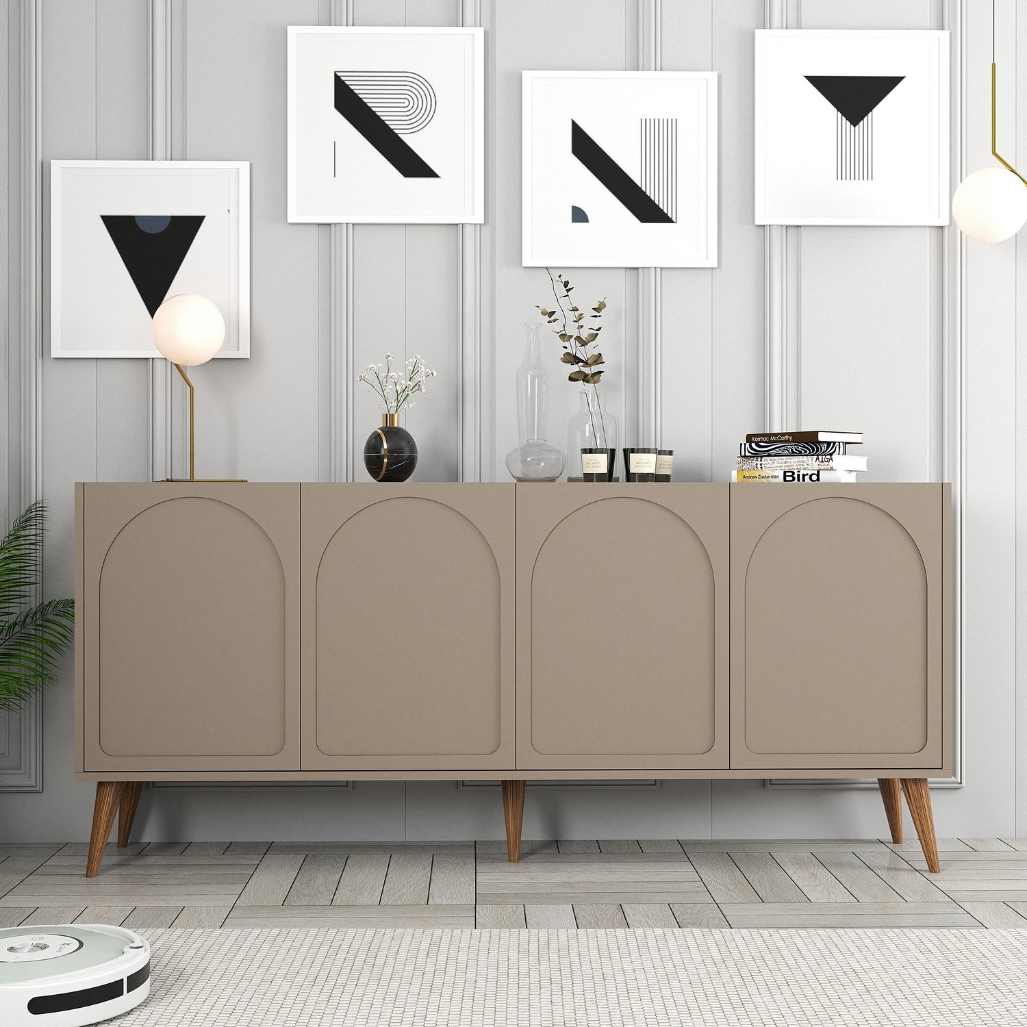 Lyon 81 Console Walnut Wood Veneer