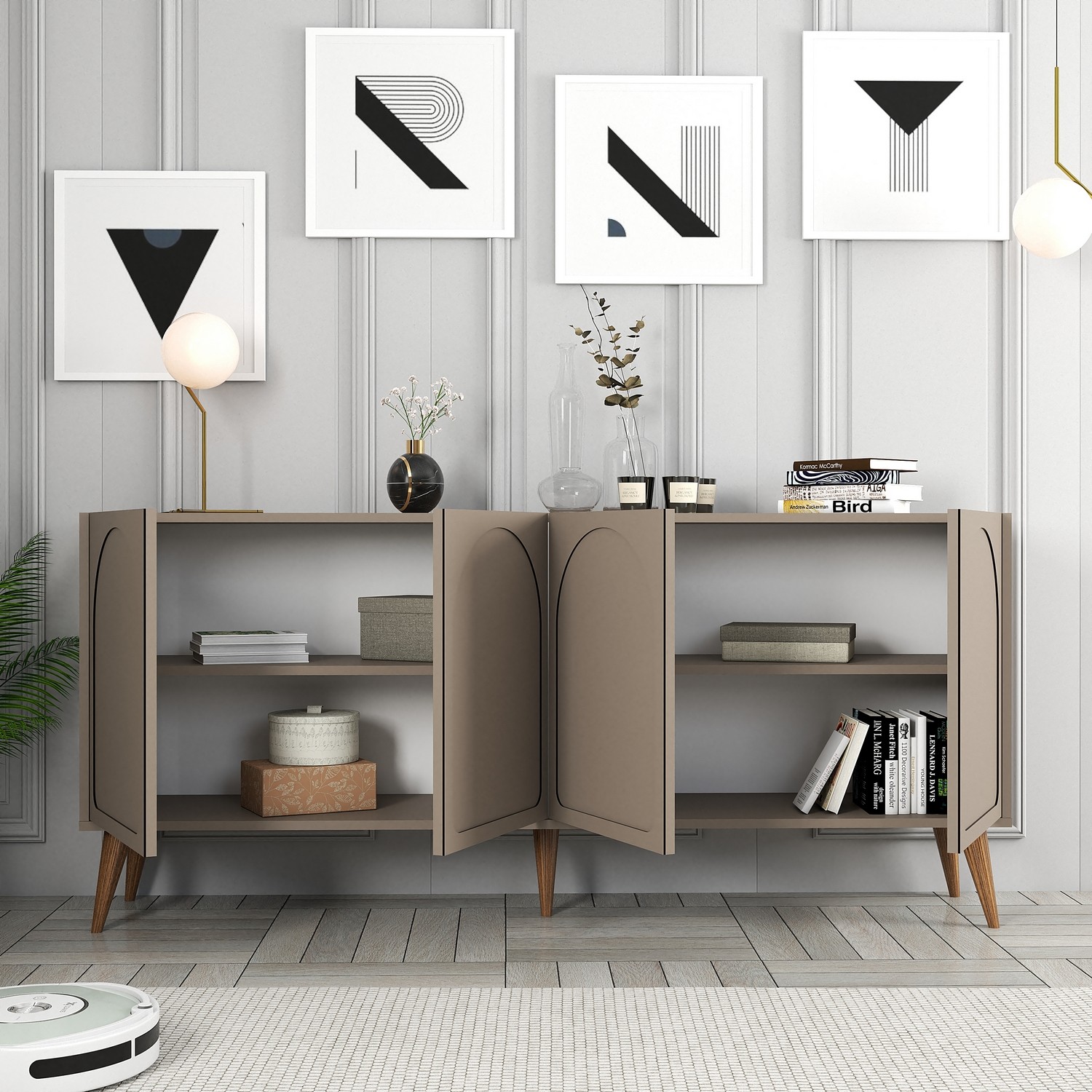 Lyon 81 Console Walnut Wood Veneer