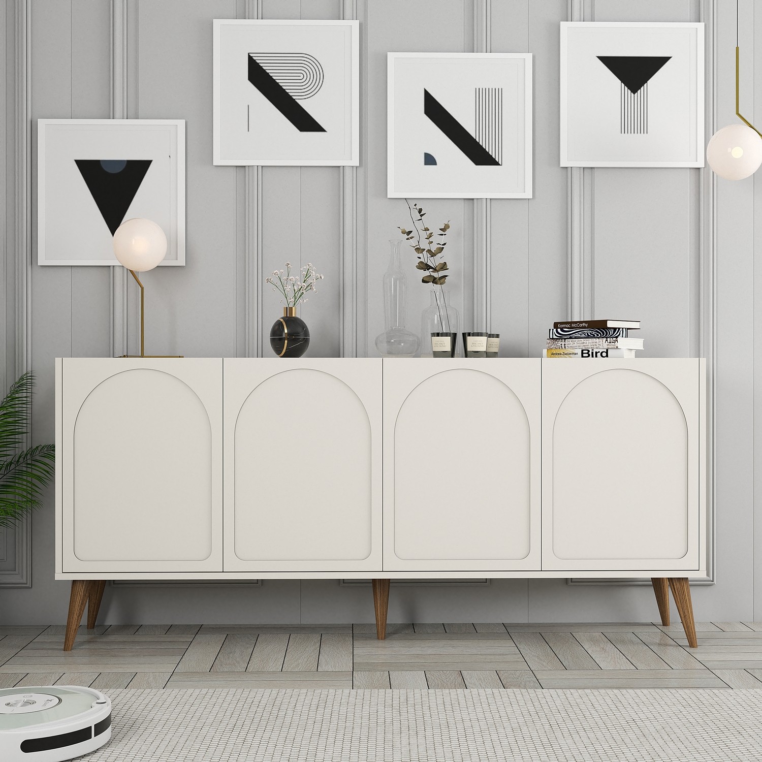 Lyon 81 Console Wood Veneer Cream