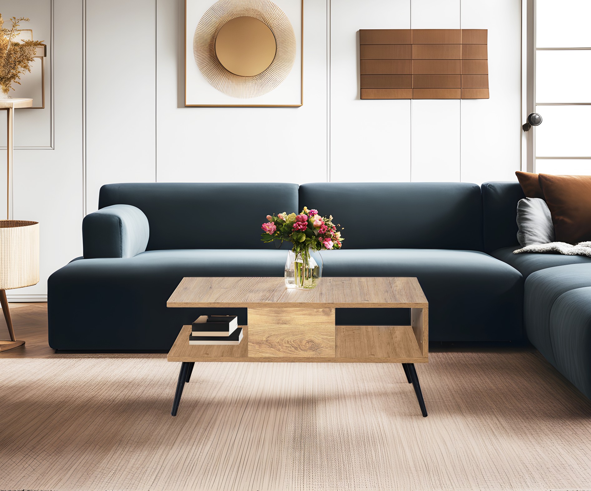 Bukle Coffee Table Wood Veneer Black