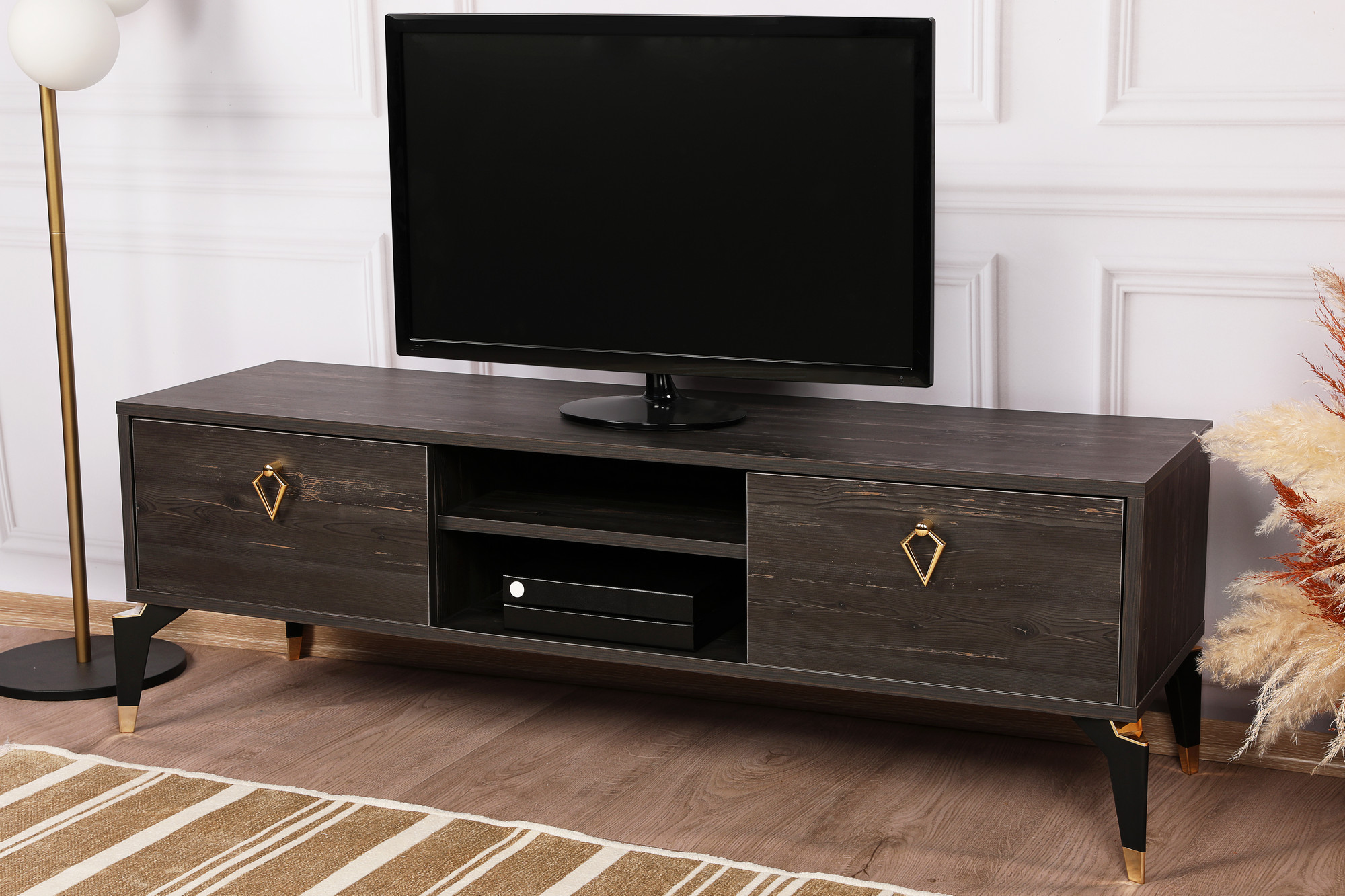 Posh Lowboard Holzfurnier Dunkelbraun