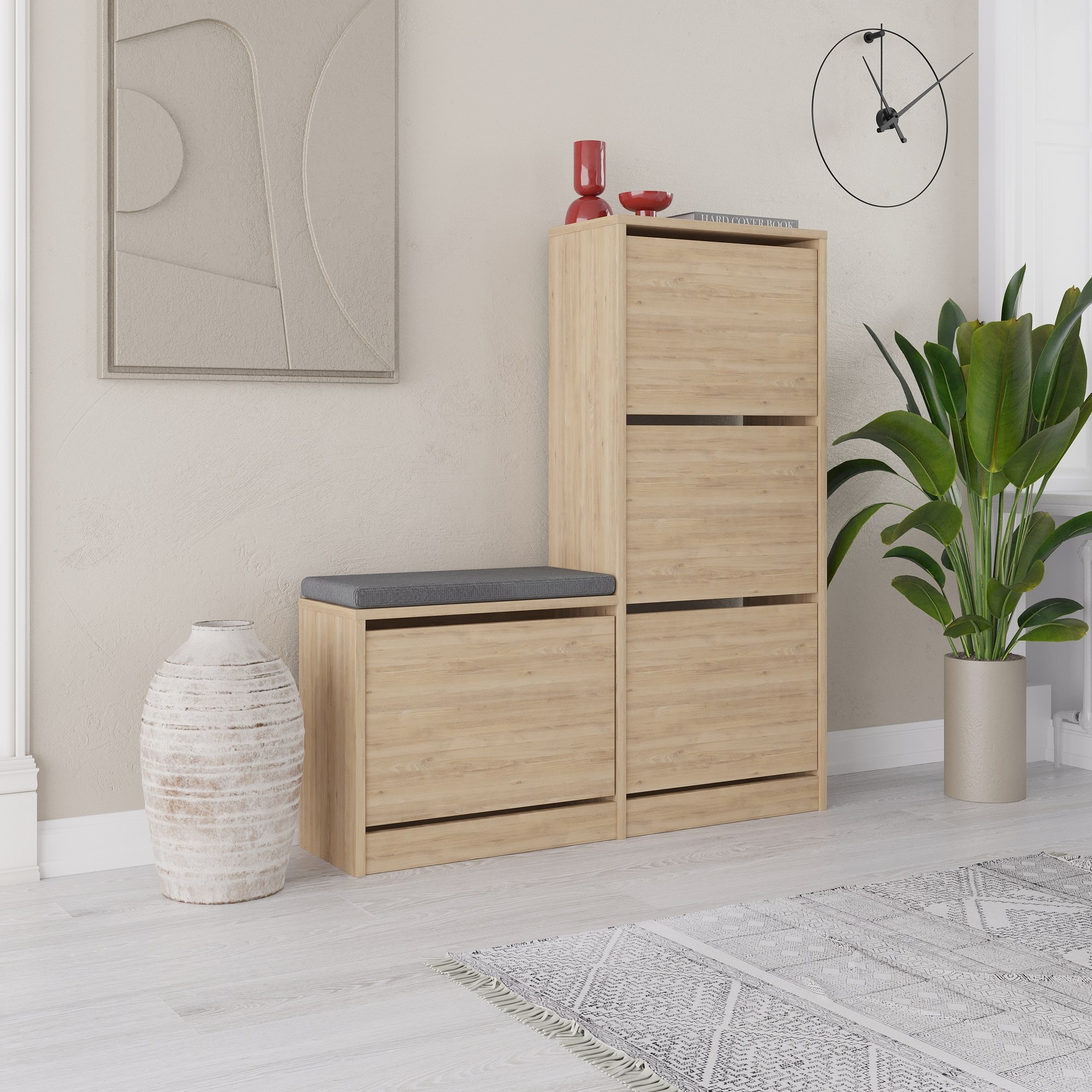 Dude shoe cabinet wood veneer