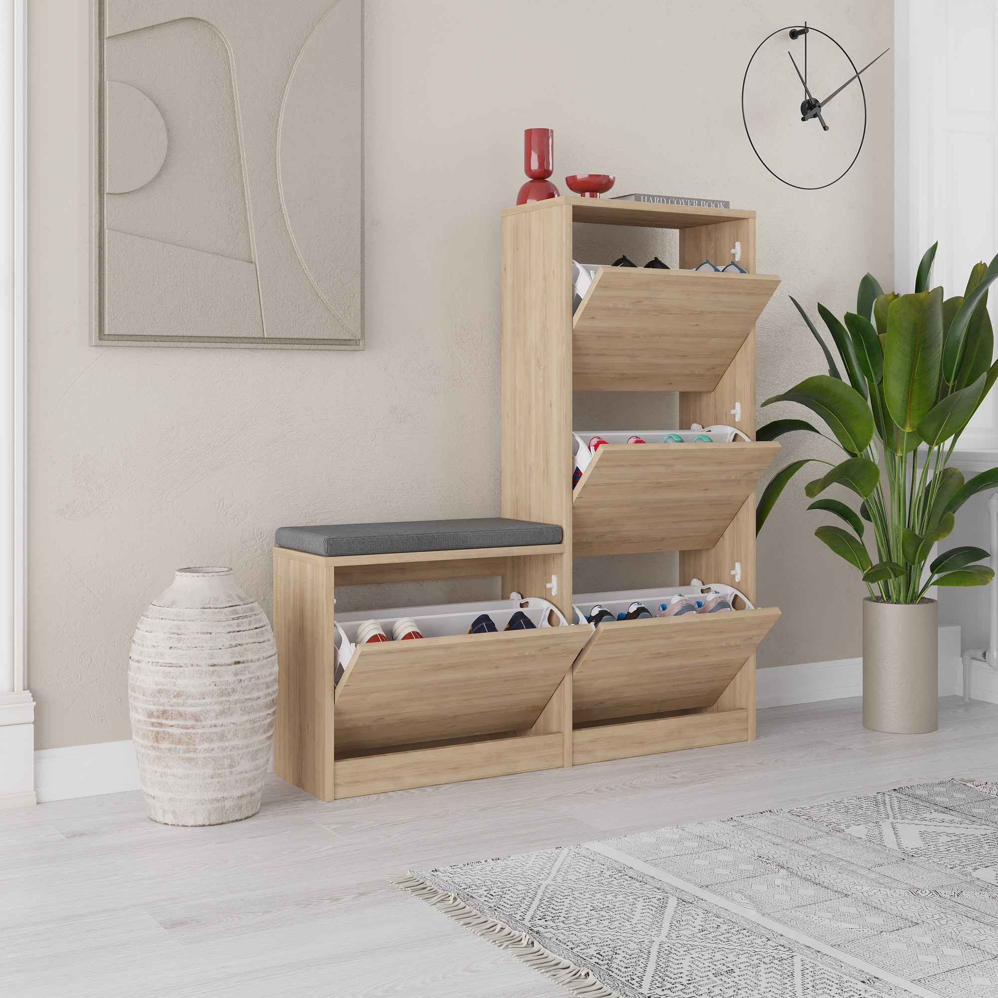 Dude shoe cabinet wood veneer