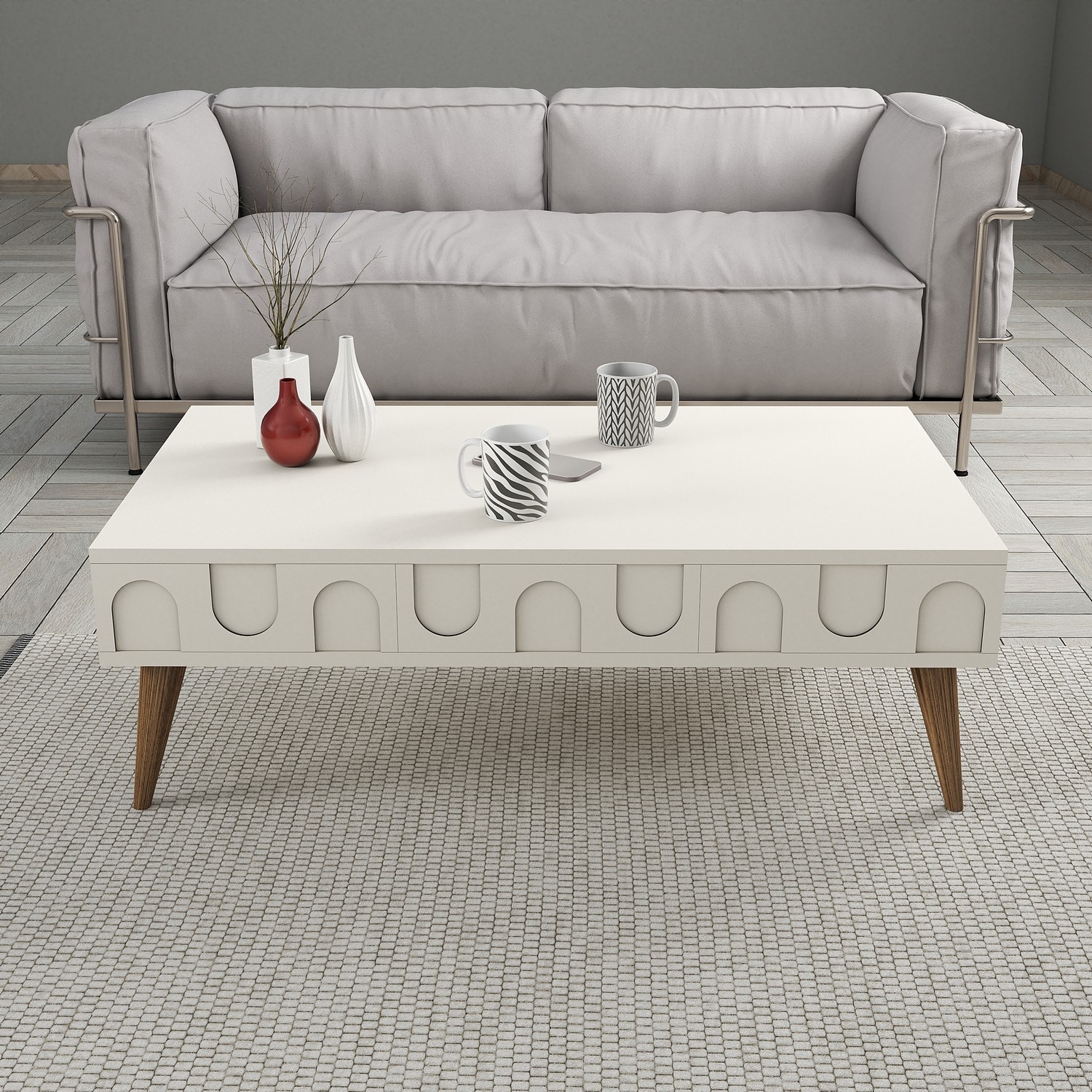 Lyon 34 Coffee table Wood veneer Cream