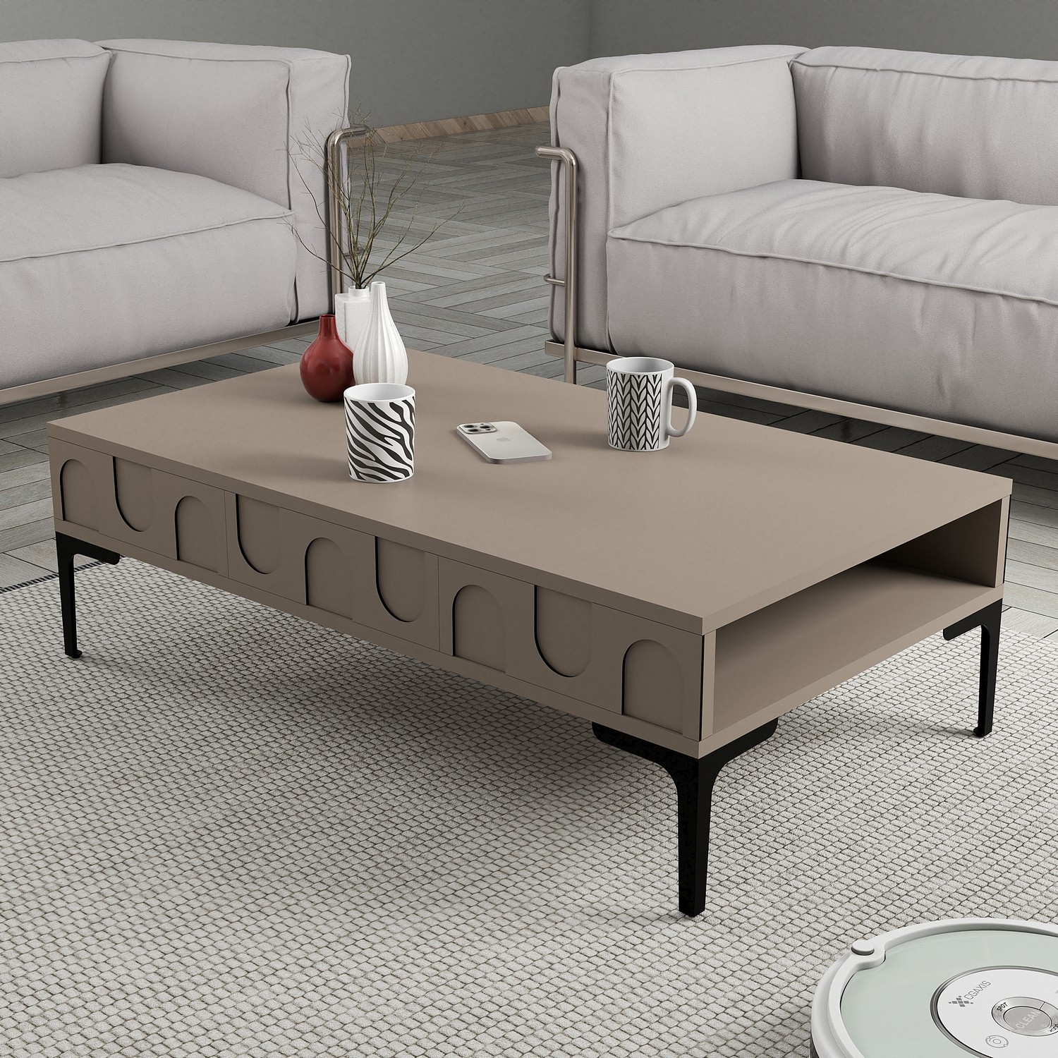 Lyon 32 Coffee table Wood veneer Atlas Black