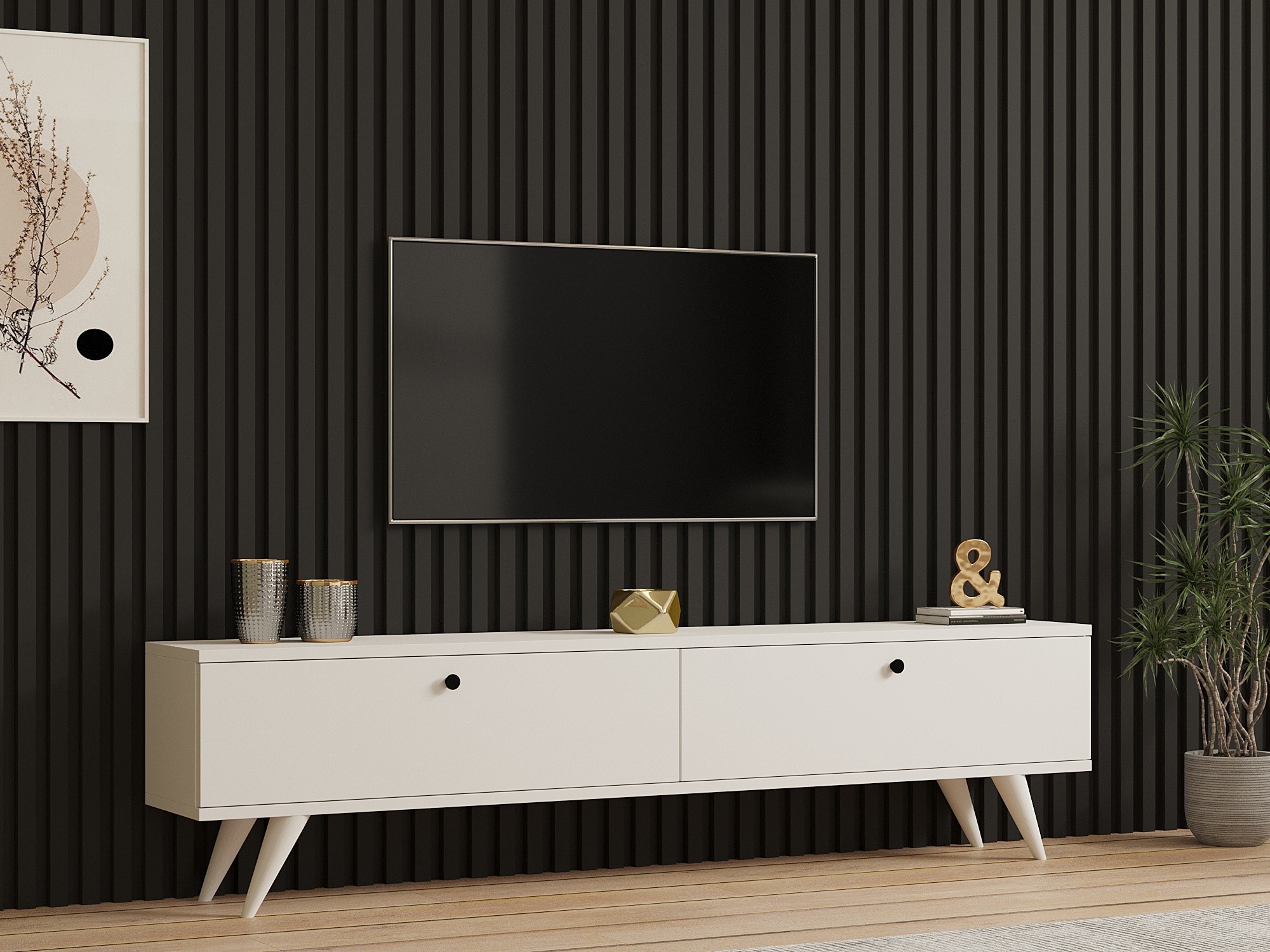 Paris Lowboard Wood Veneer White