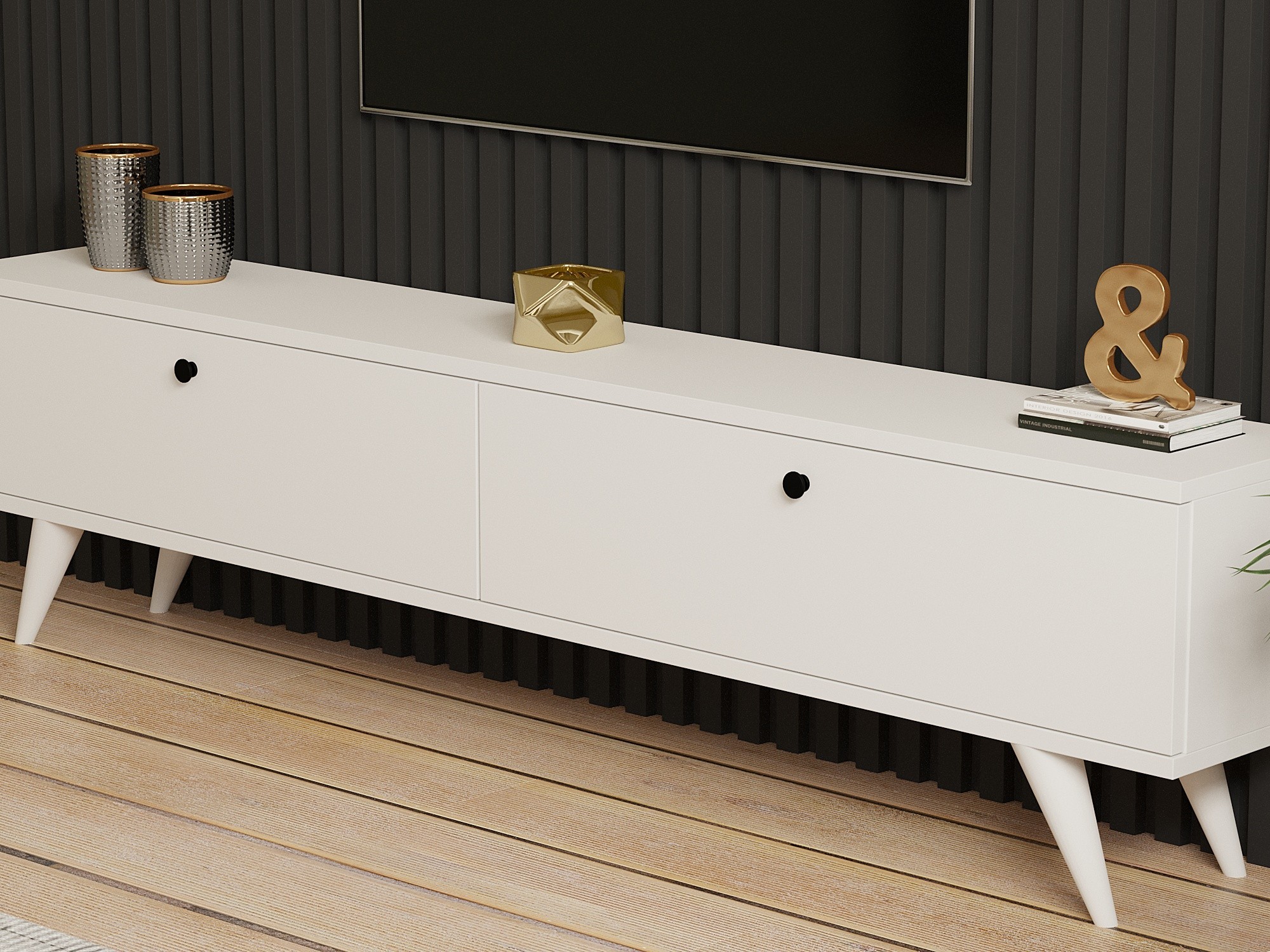 Paris Lowboard Wood Veneer White