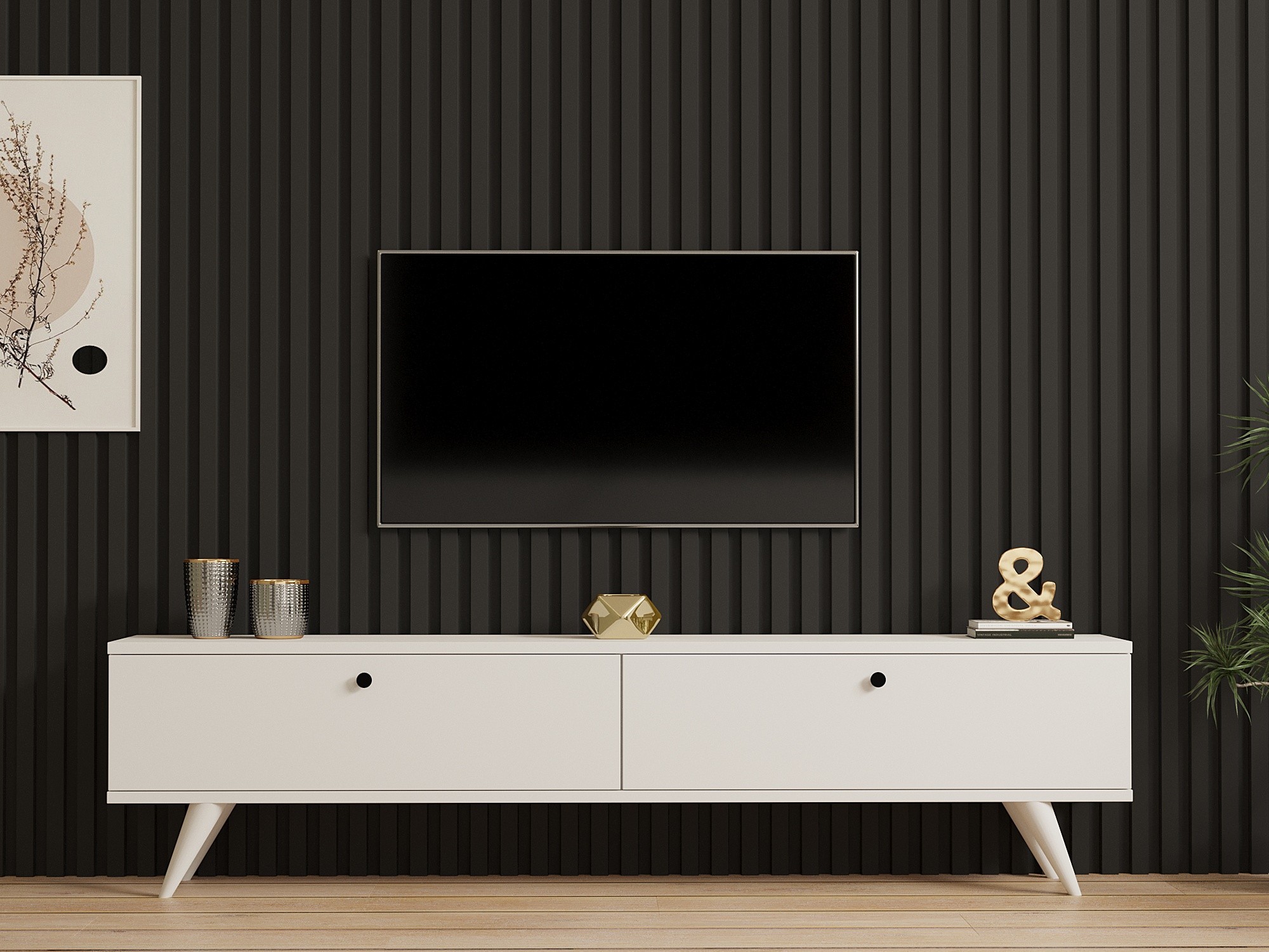Paris Lowboard Wood Veneer White