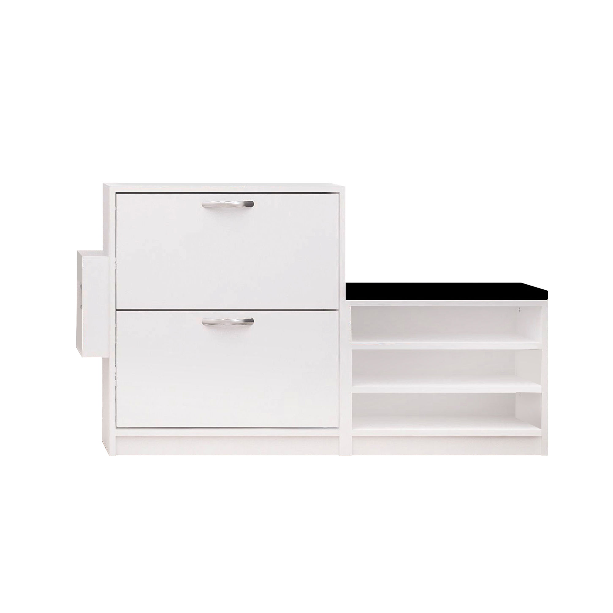 Trend Shoe cabinet Wood veneer White
