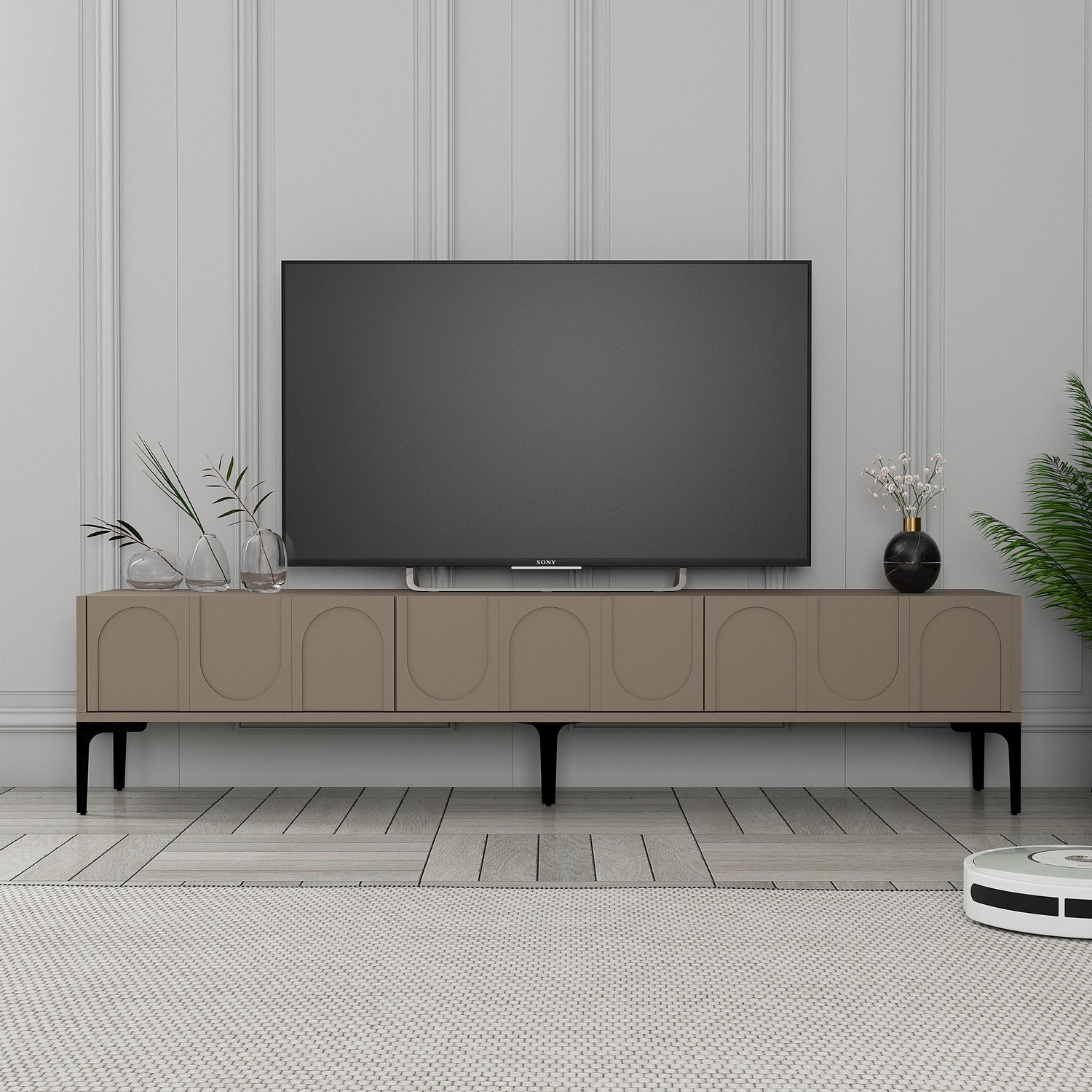 Lyon 42 TV cabinet wood veneer Atlas Black