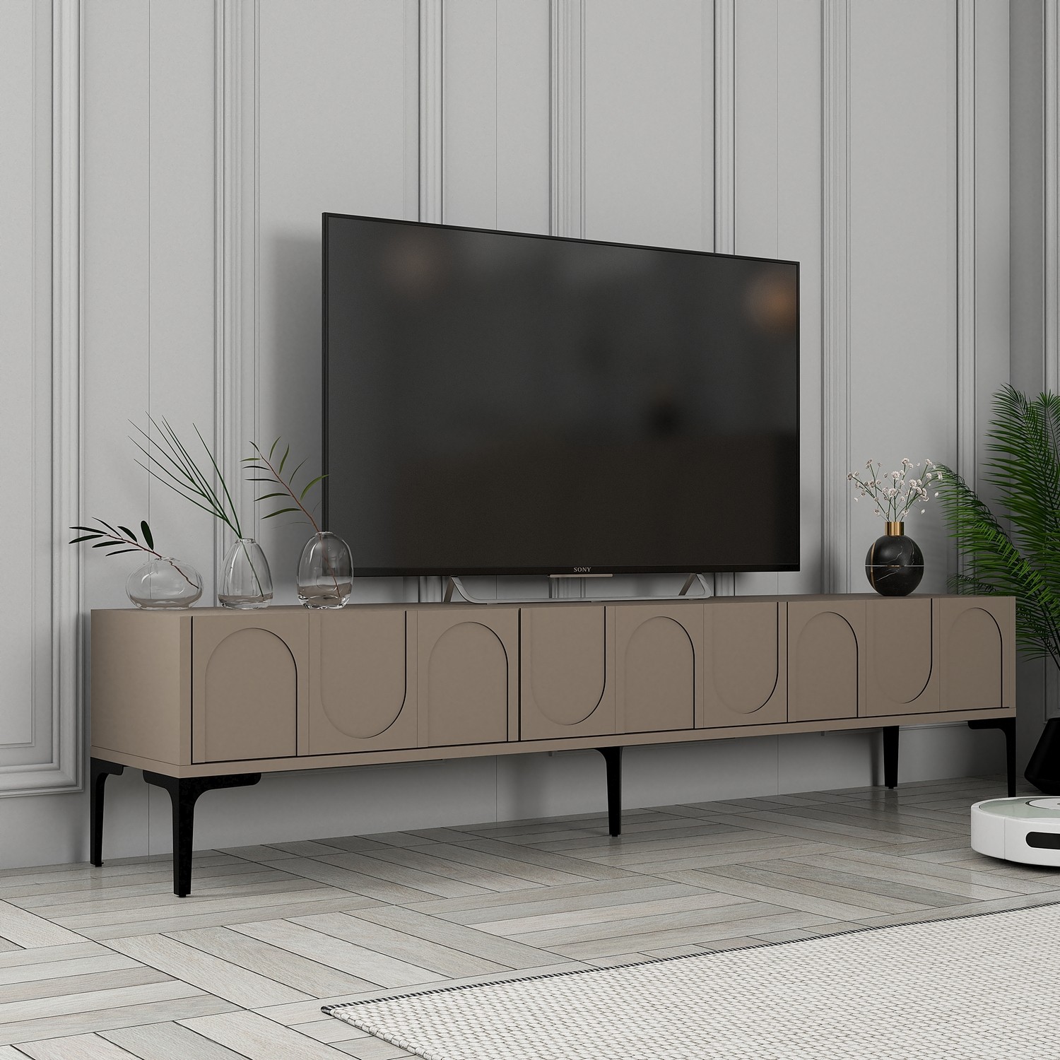Lyon 42 TV cabinet wood veneer Atlas Black