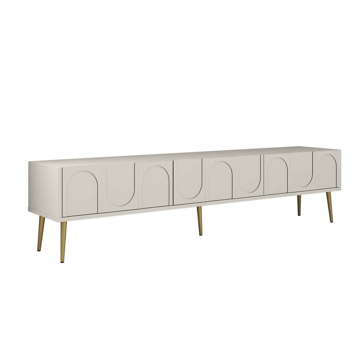 Lyon 43 TV cabinet wood veneer cream gold