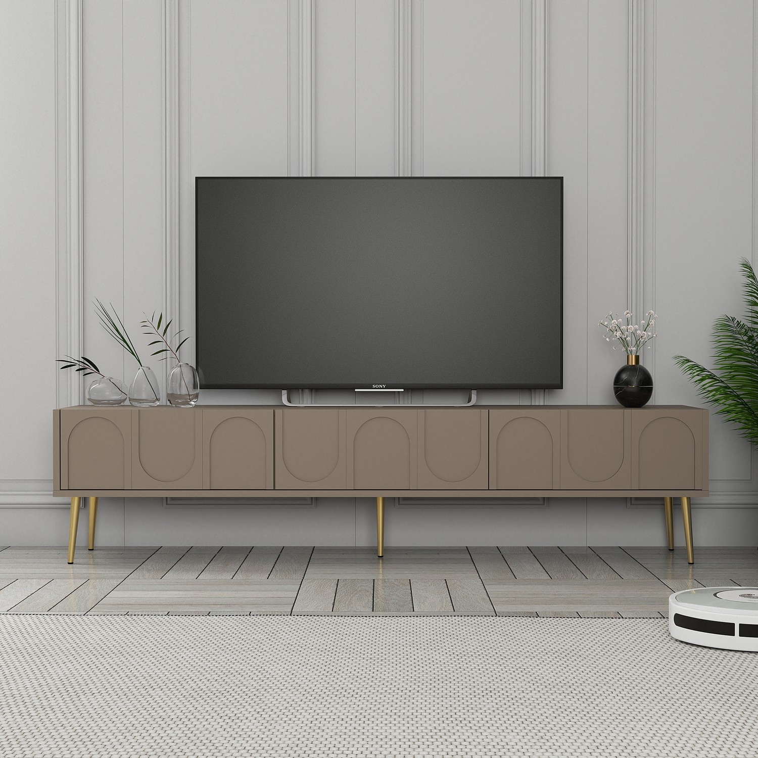 Lyon 43 TV cabinet Wood veneer Atlas Gold