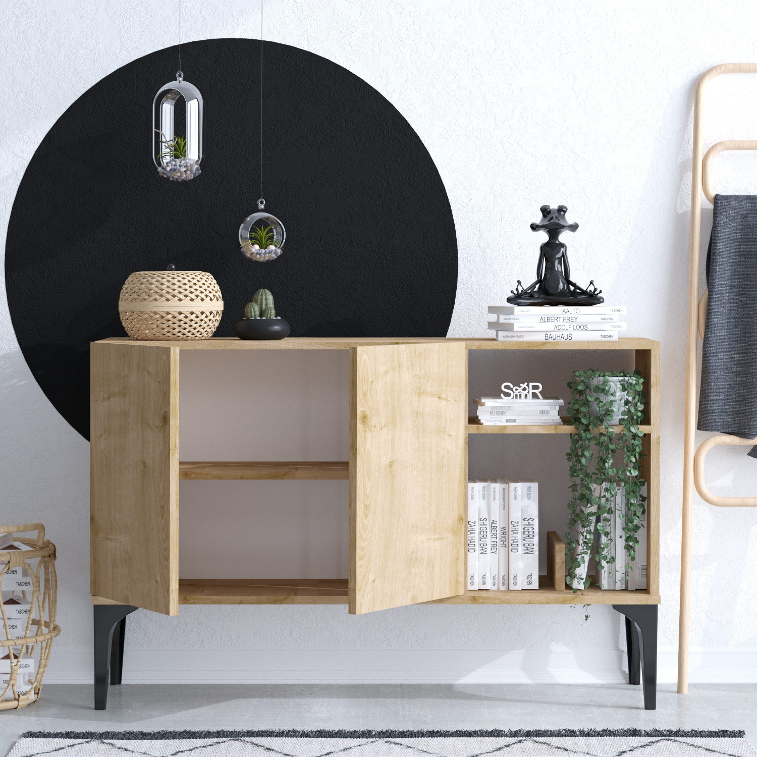 Oscar Console Wood Veneer Sapphire Black