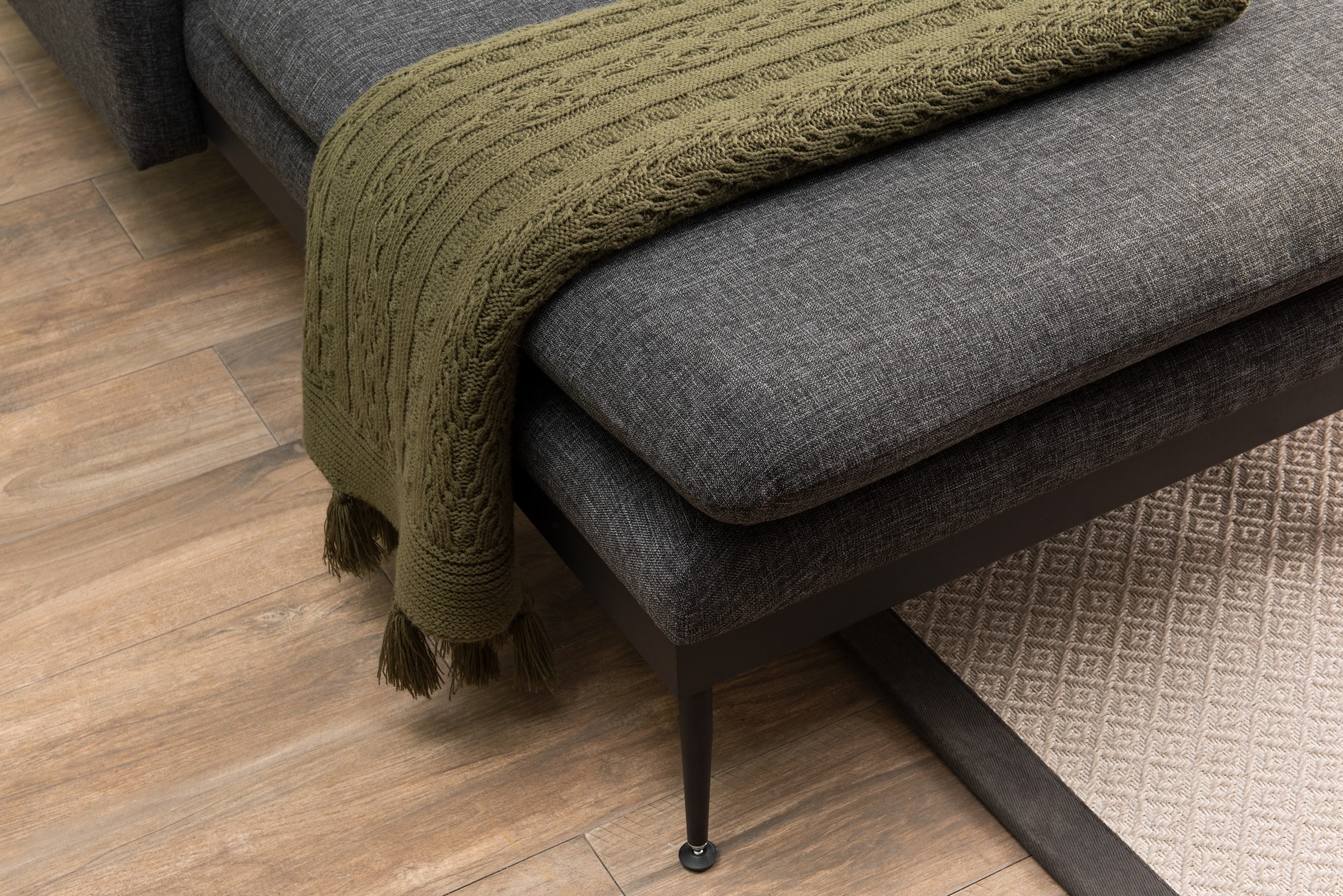 Reya Sectional Sofa Dark Grey