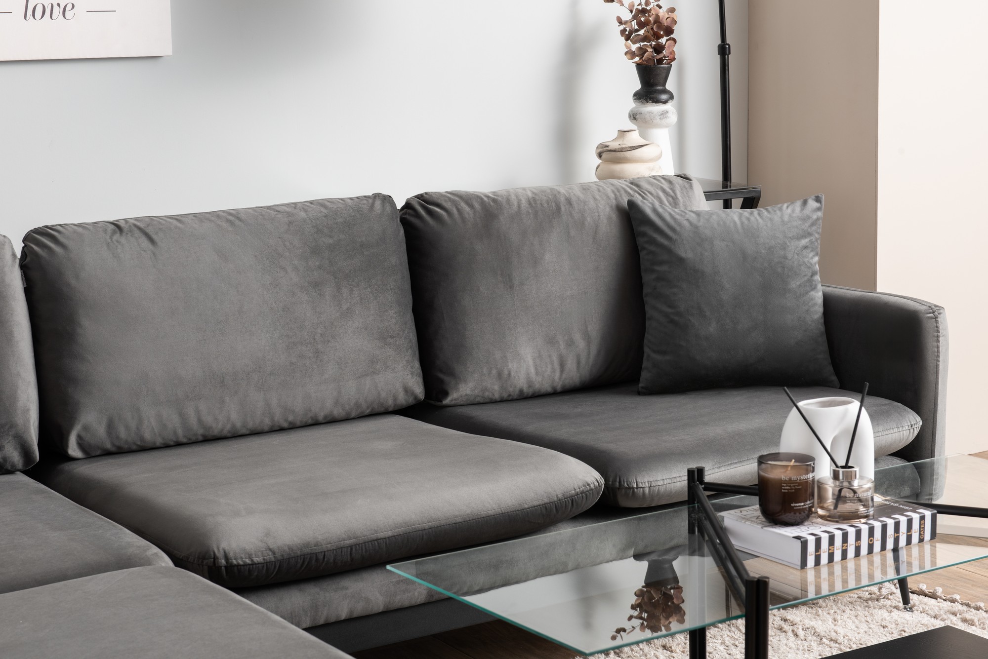 Reya Corner Sofa Charcoal