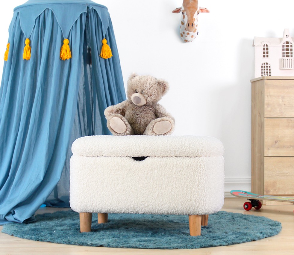 Moouv 3330 Pouf Faux Fur White