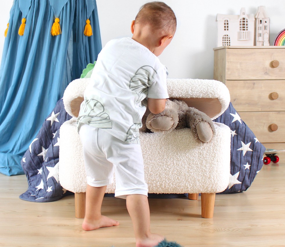 Moouv 3330 Pouf Faux Fur White