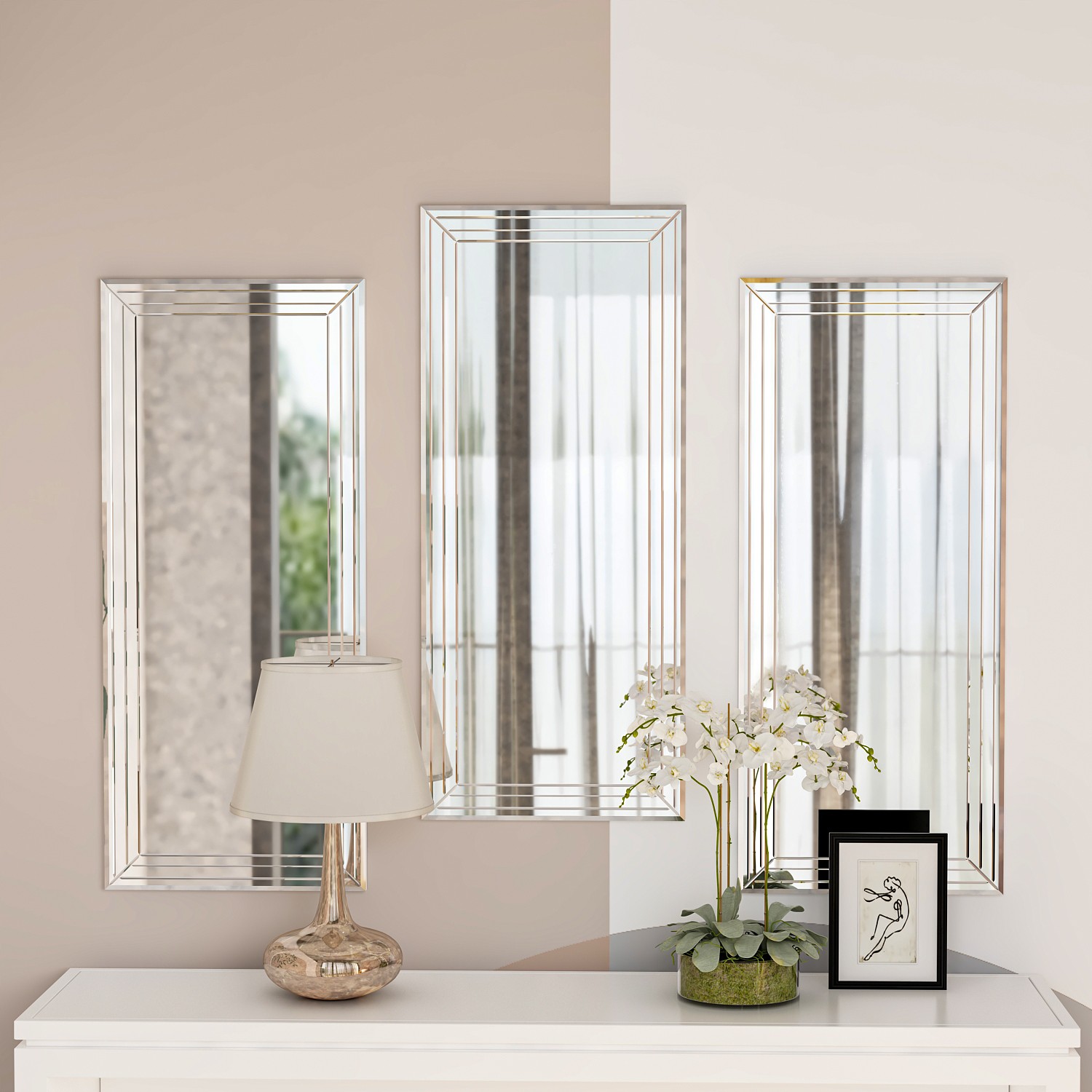 3x Mini Mirror Transparent