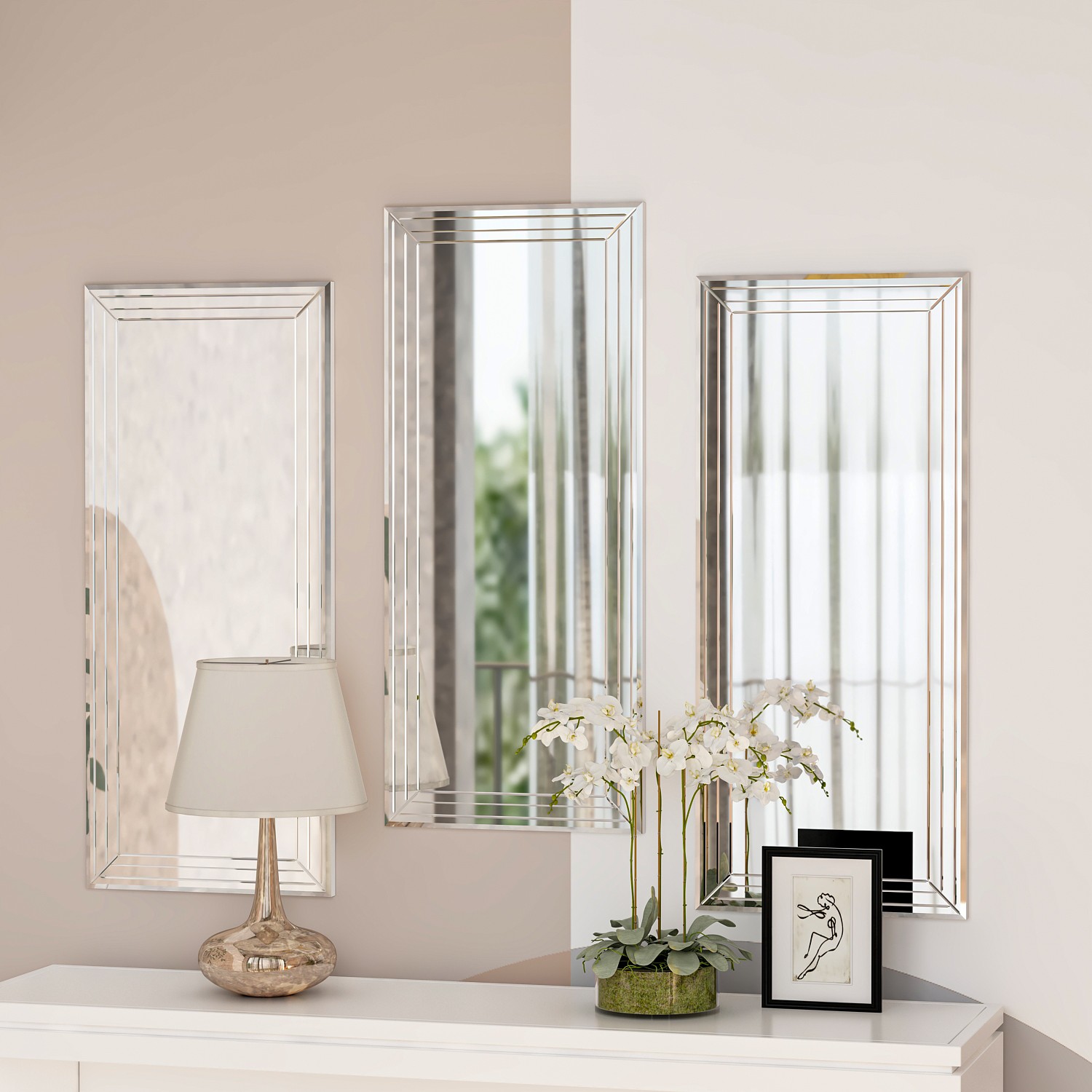 3x Mini Mirror Transparent