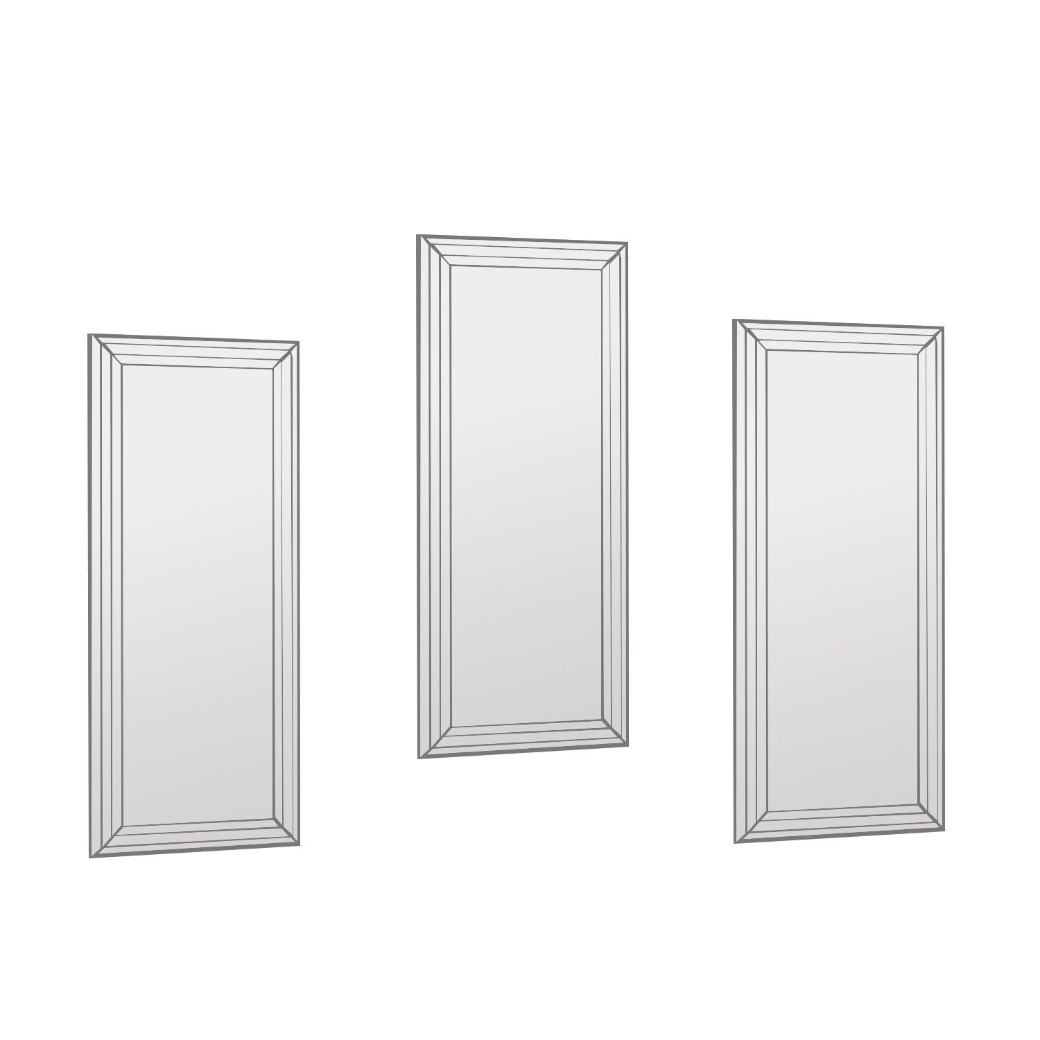 3x Mini Mirror Transparent