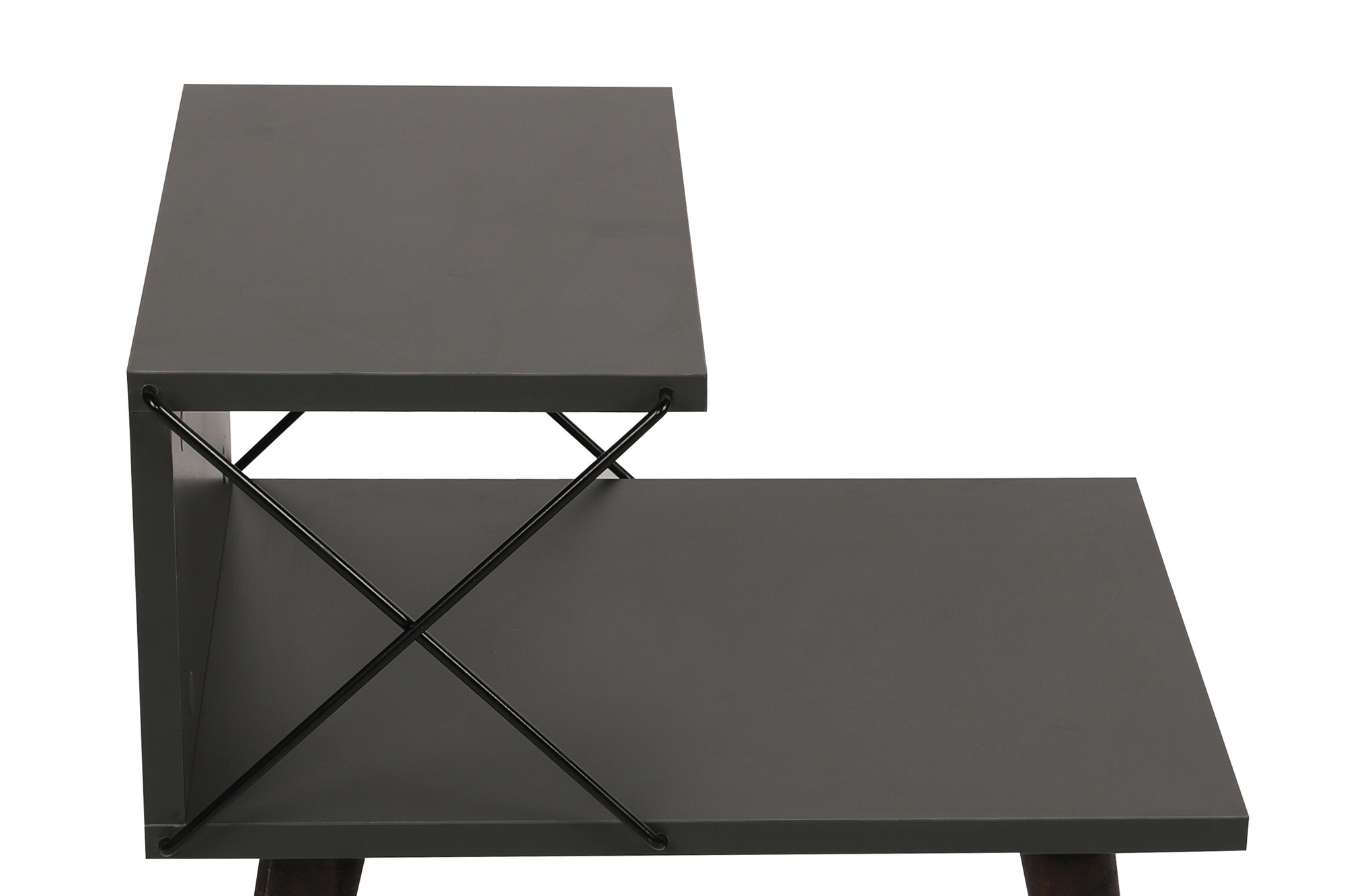 Cross bedside table wood veneer anthracite