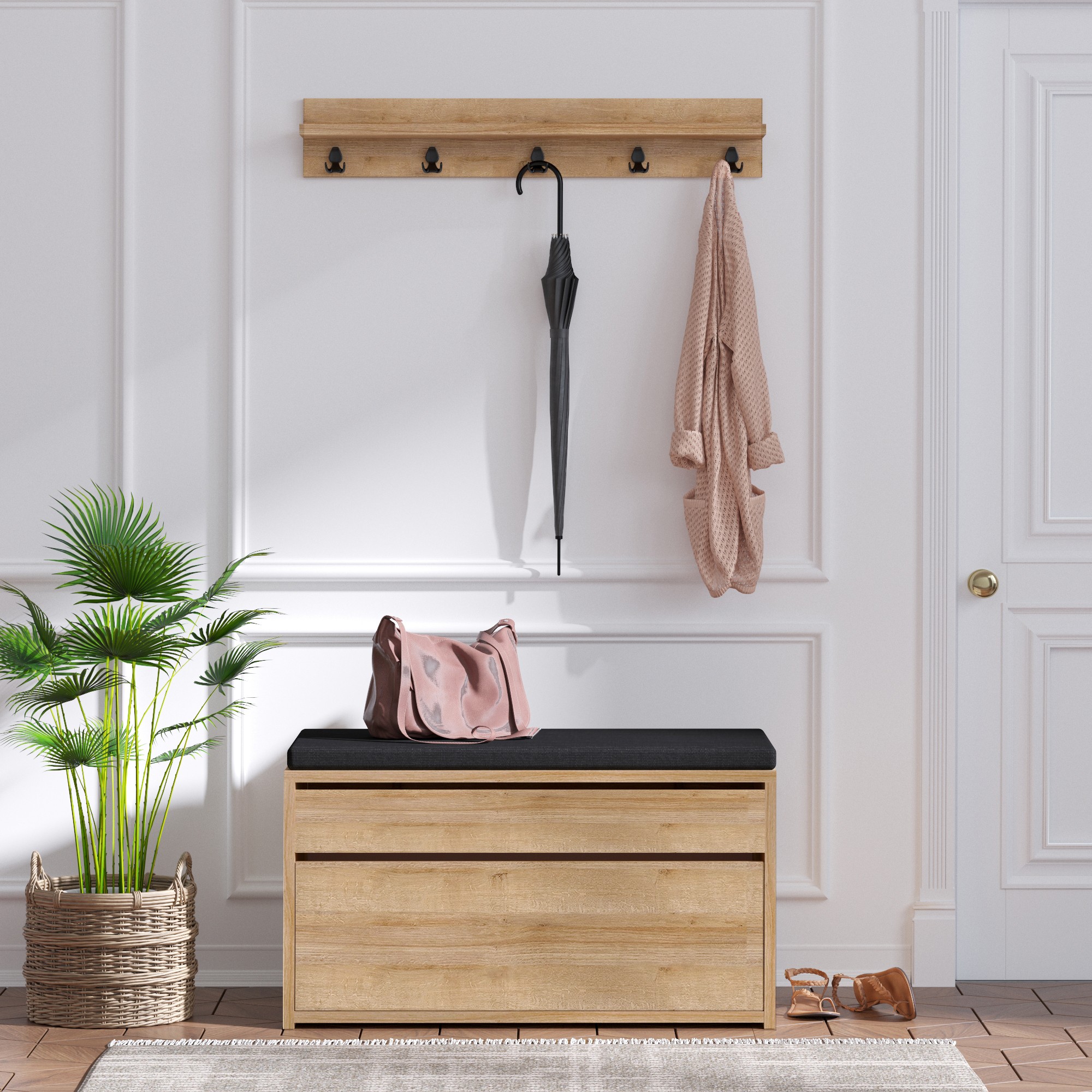 Boby Wardrobe Wood Veneer Black