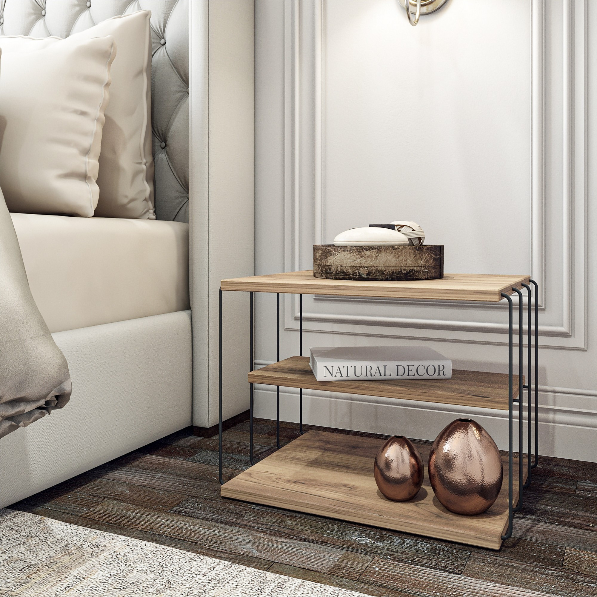 Lifon Side Table Wood Veneer Black