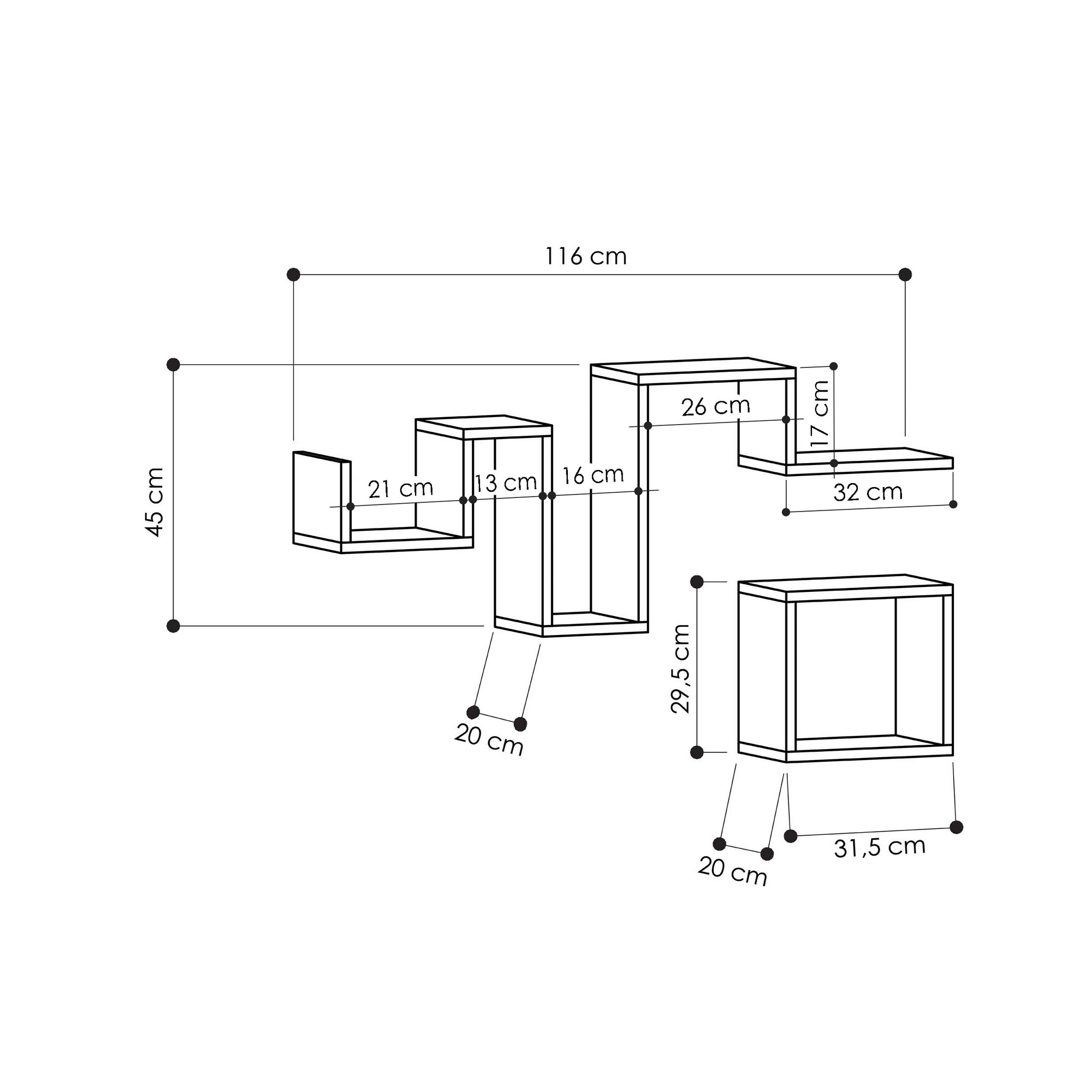 Follow Shelf wood veneer anthracite